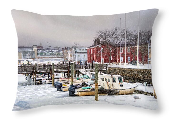 Dock Throw Pillow featuring the photograph Frozen by Robin-Lee Vieira