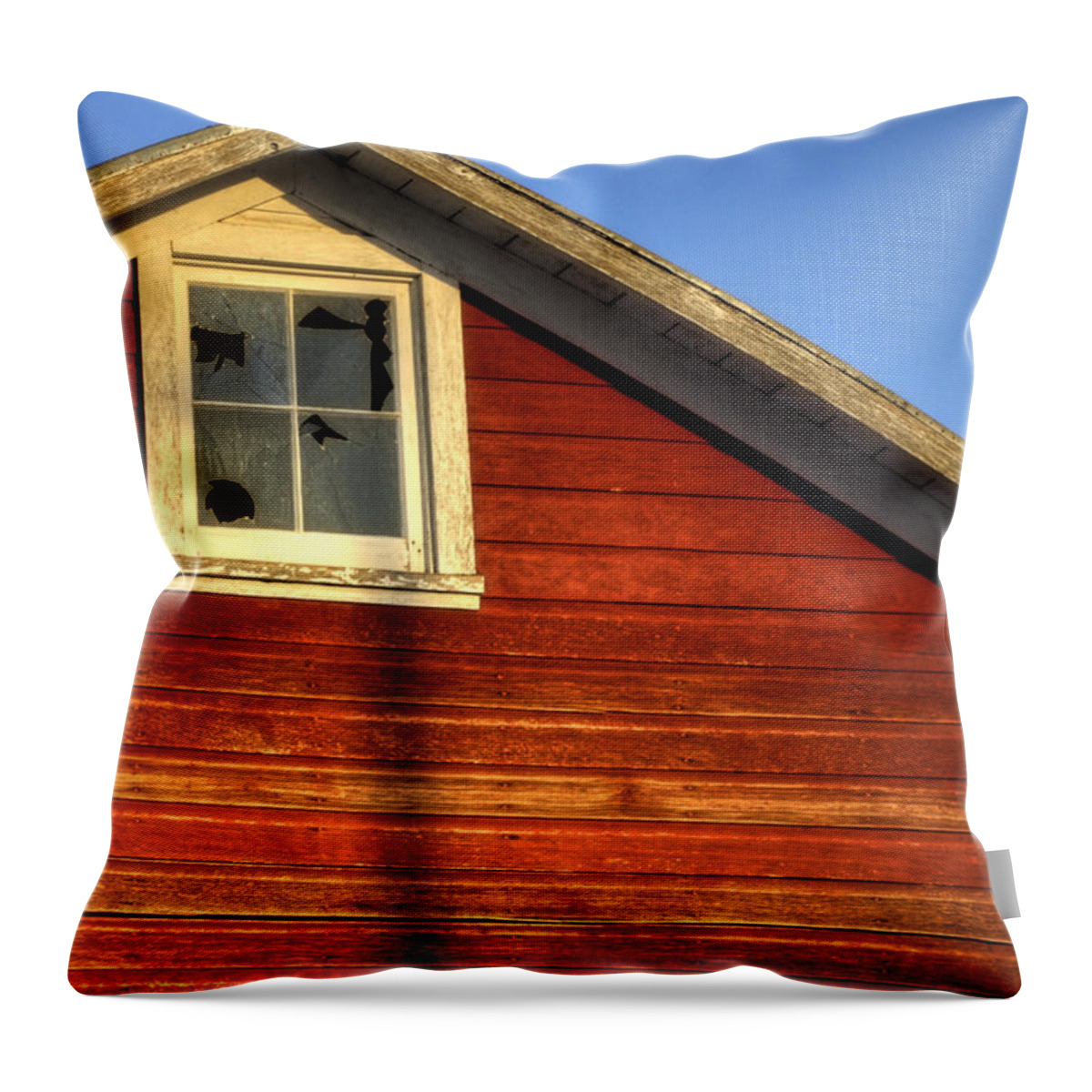 Ft Throw Pillow featuring the photograph Ft Collins Barn Sunset 2 13508 by Jerry Sodorff