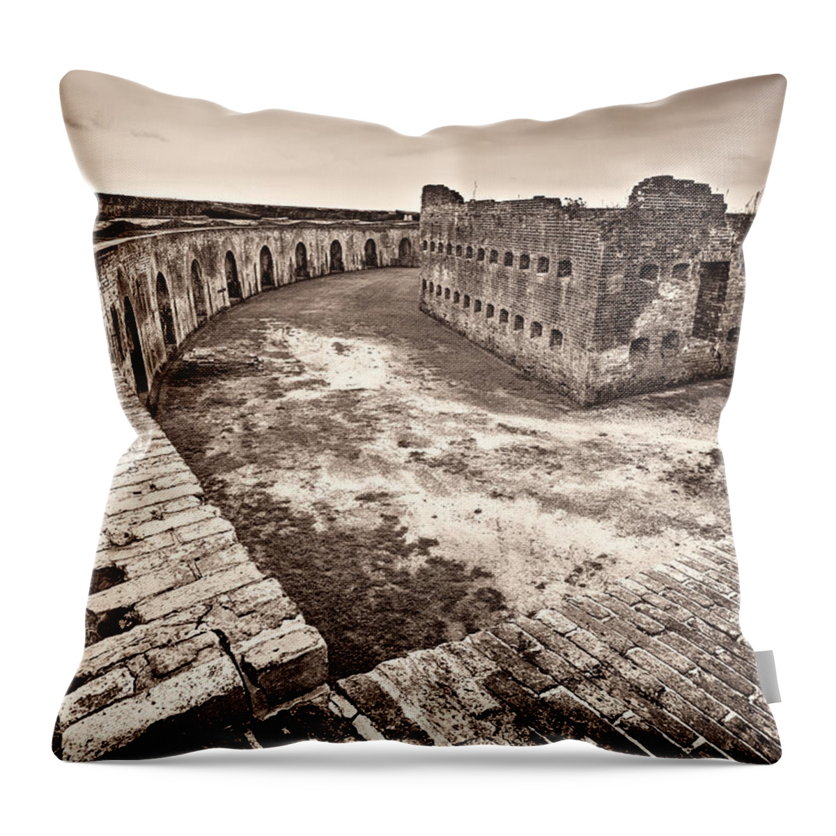 Fort Pike Throw Pillow featuring the photograph Ft. Pike Overview by Tim Stanley