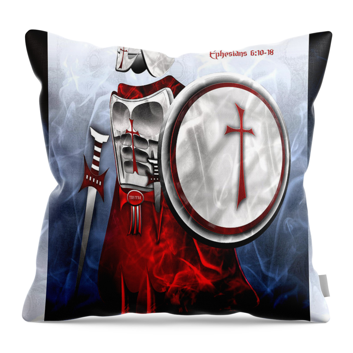 Full Armor Of God Throw Pillow featuring the digital art Full Armor of God by Jennifer Page