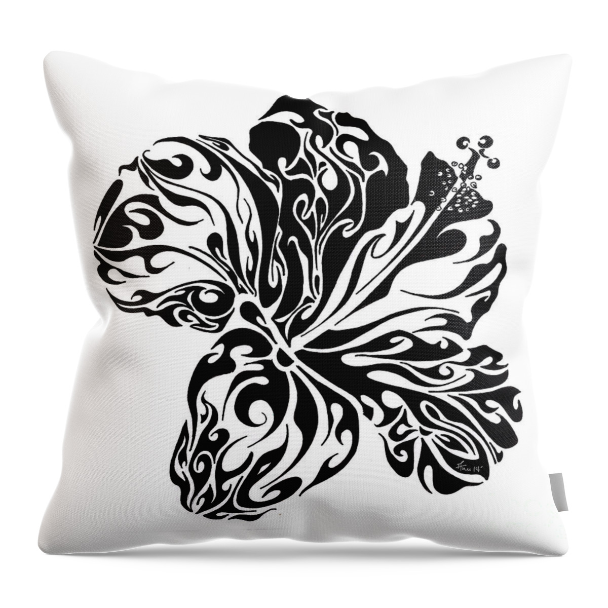 Doodle Throw Pillow featuring the painting Full Bloom of Hope by Anushree Santhosh