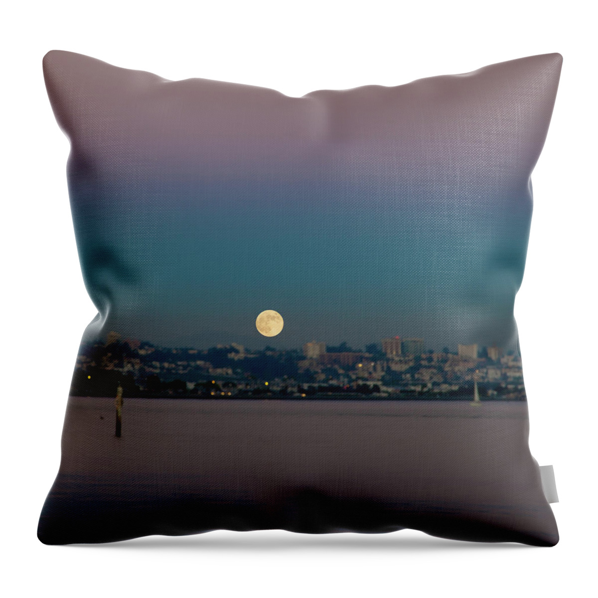 Tranquility Throw Pillow featuring the photograph Full Moon Rising by Www.kimbajorekphotography.com