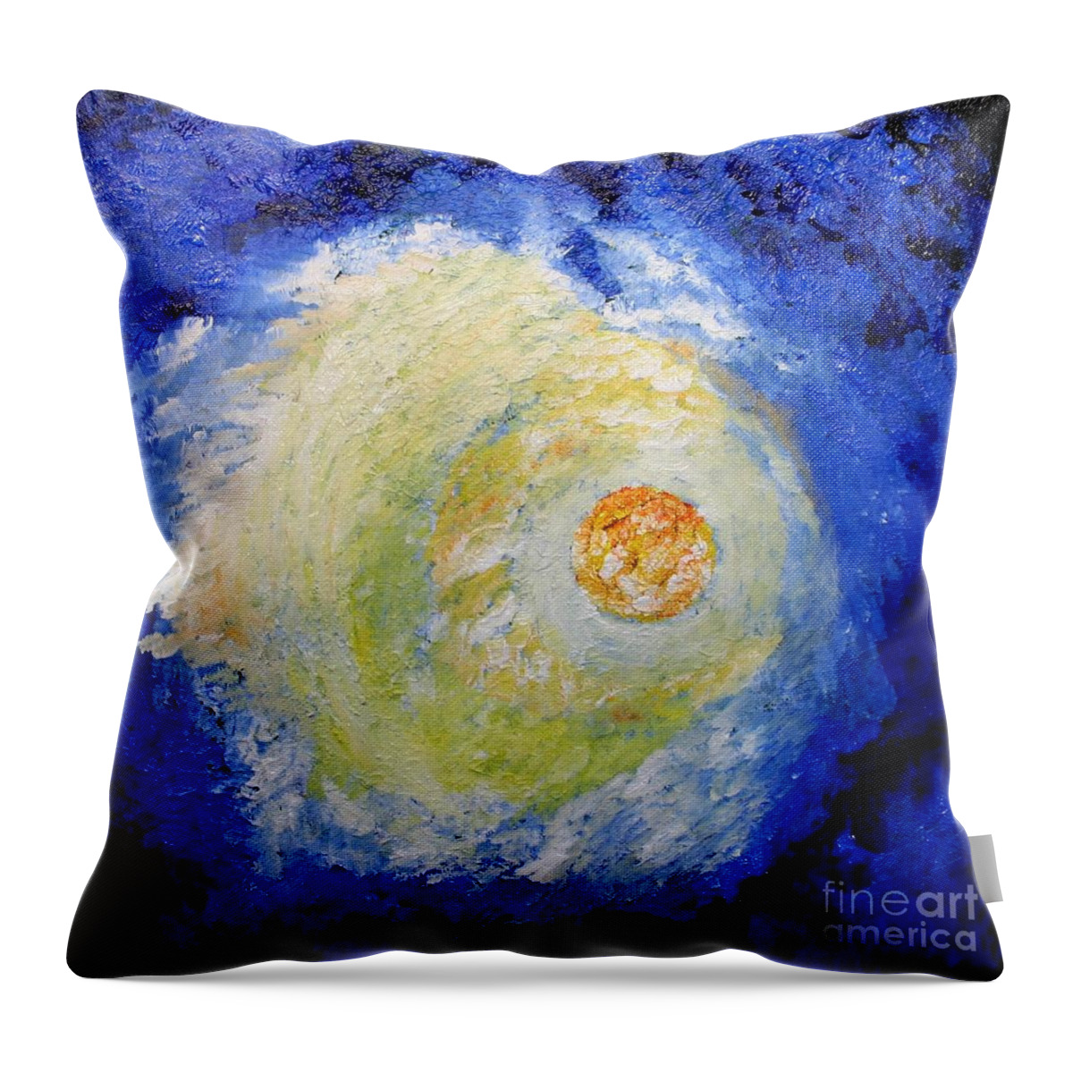 Moon Throw Pillow featuring the painting Full moon by Susanne Baumann