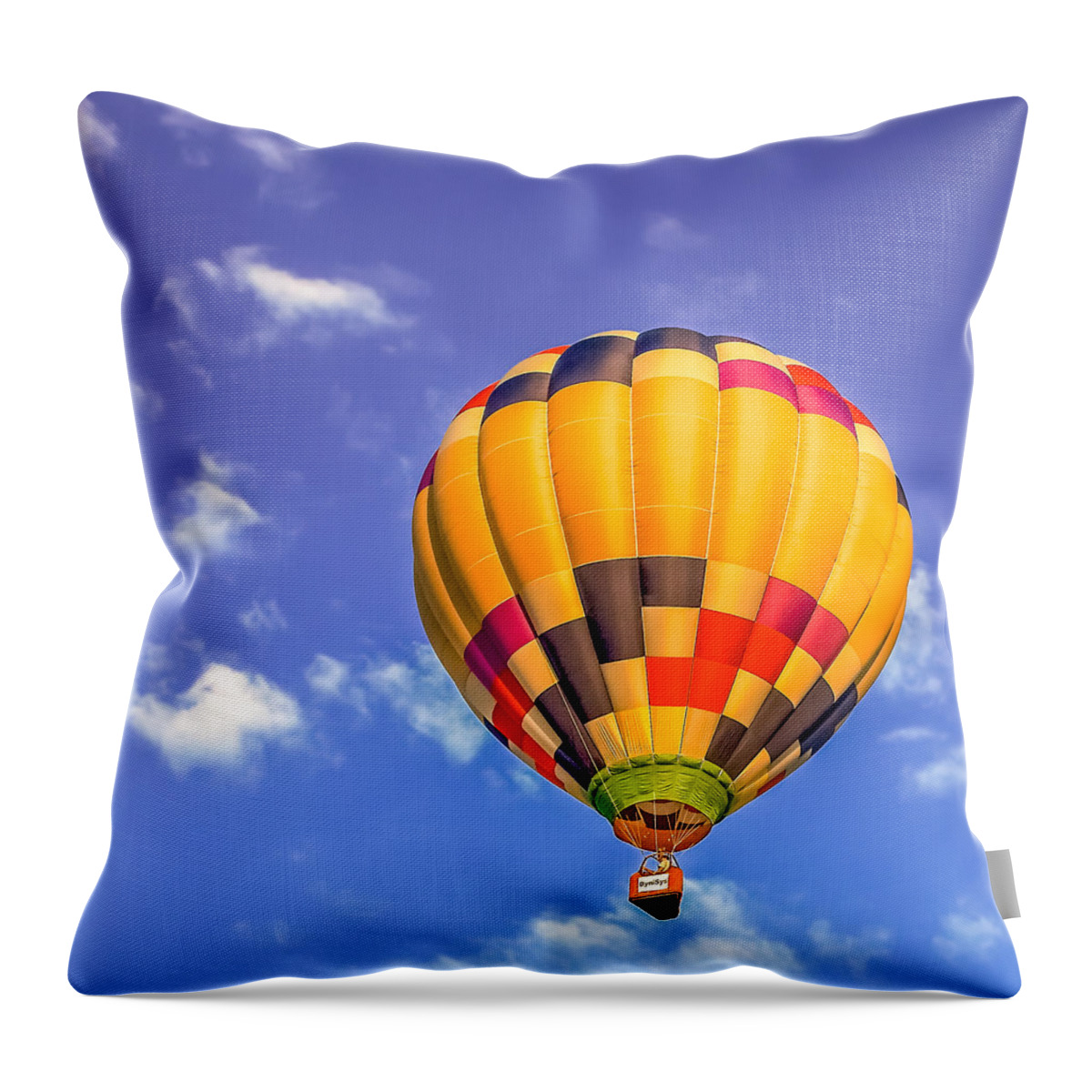 Aerial Throw Pillow featuring the photograph Full Of Hot Air by Traveler's Pics