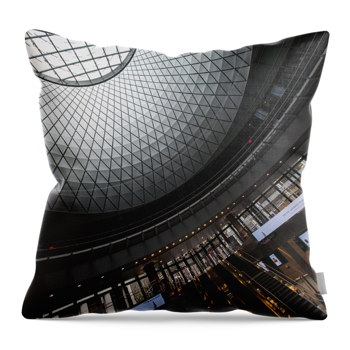 Fulton Hub Throw Pillow featuring the photograph Fulton Center 5 by Roni Chastain