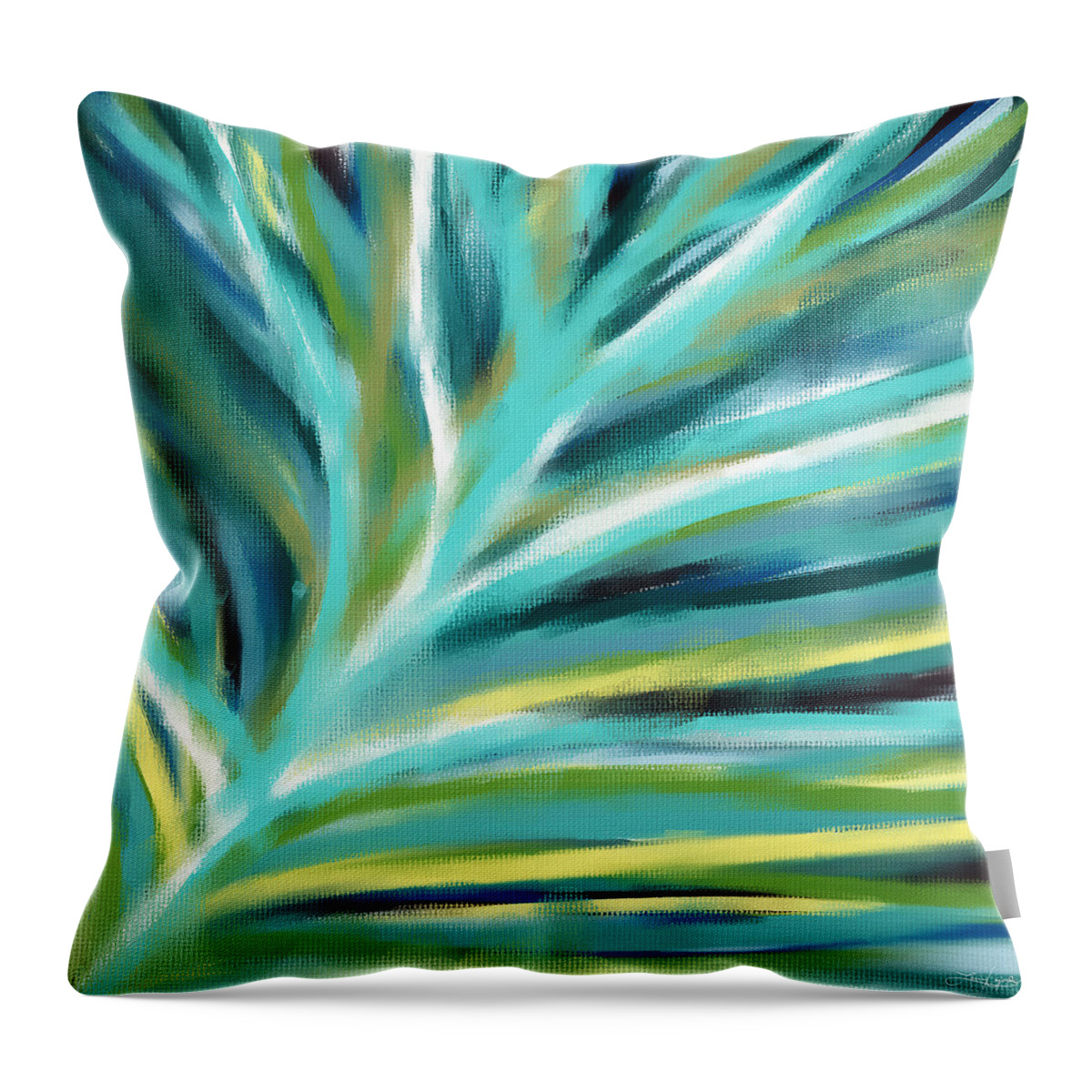 Turquoise Throw Pillow featuring the painting Funky Shades by Lourry Legarde