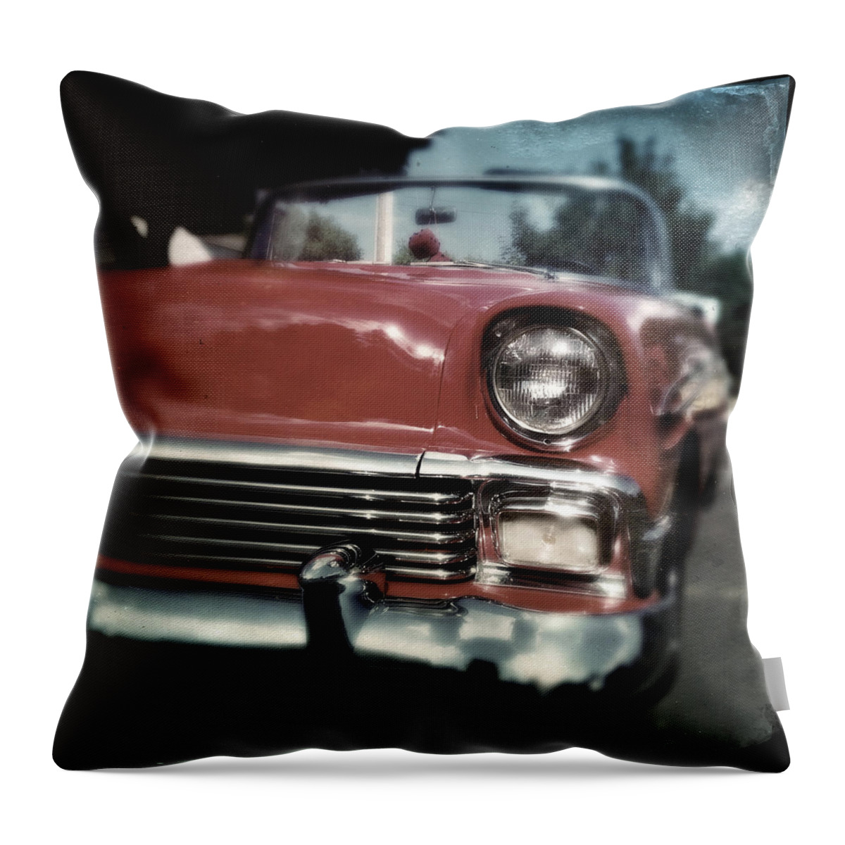 Classic Throw Pillow featuring the photograph Fuzzy Dice Chevy by Tim Nyberg