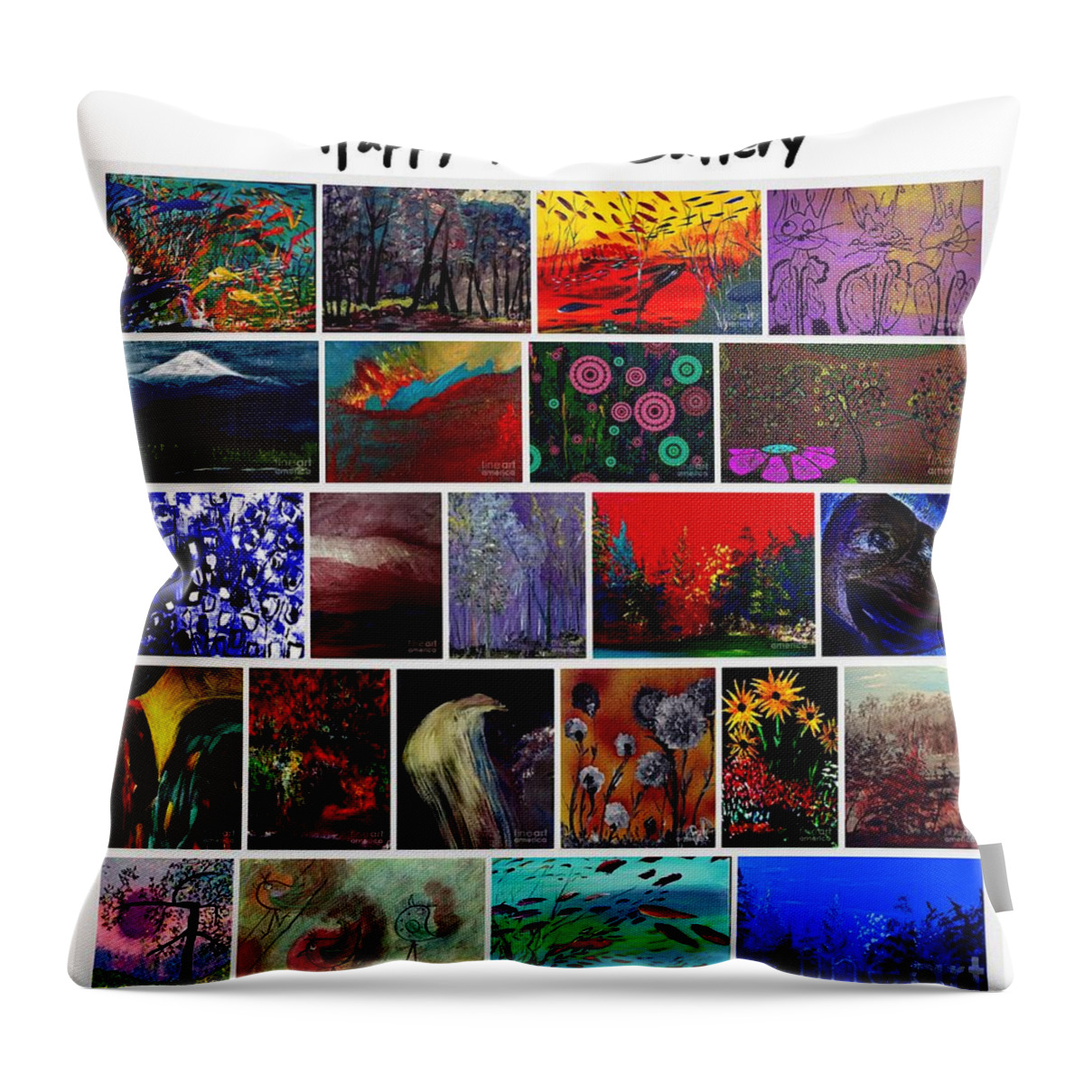 Gallery Throw Pillow featuring the painting Gallery by James and Donna Daugherty