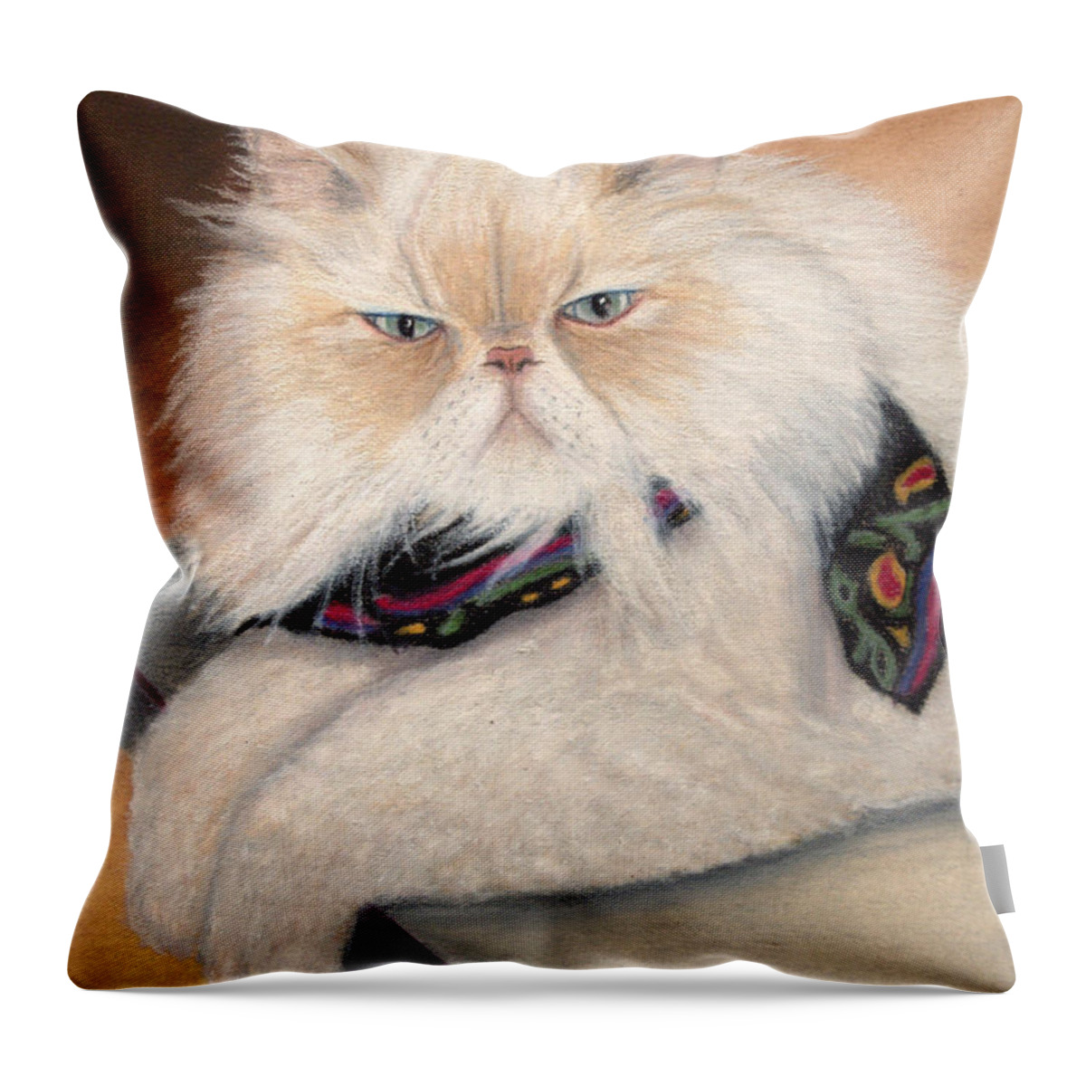 Gandolph Throw Pillow featuring the drawing Gandolph's Scarf by Lora Duguay