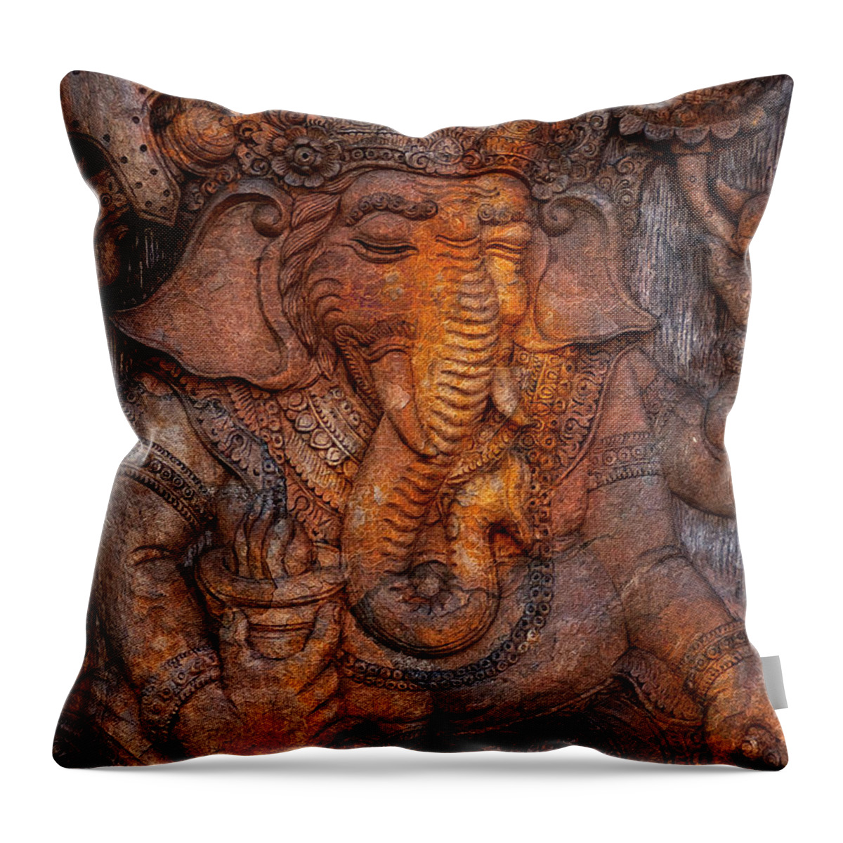 Ganesh Throw Pillow featuring the photograph Ganesh 2 by WB Johnston
