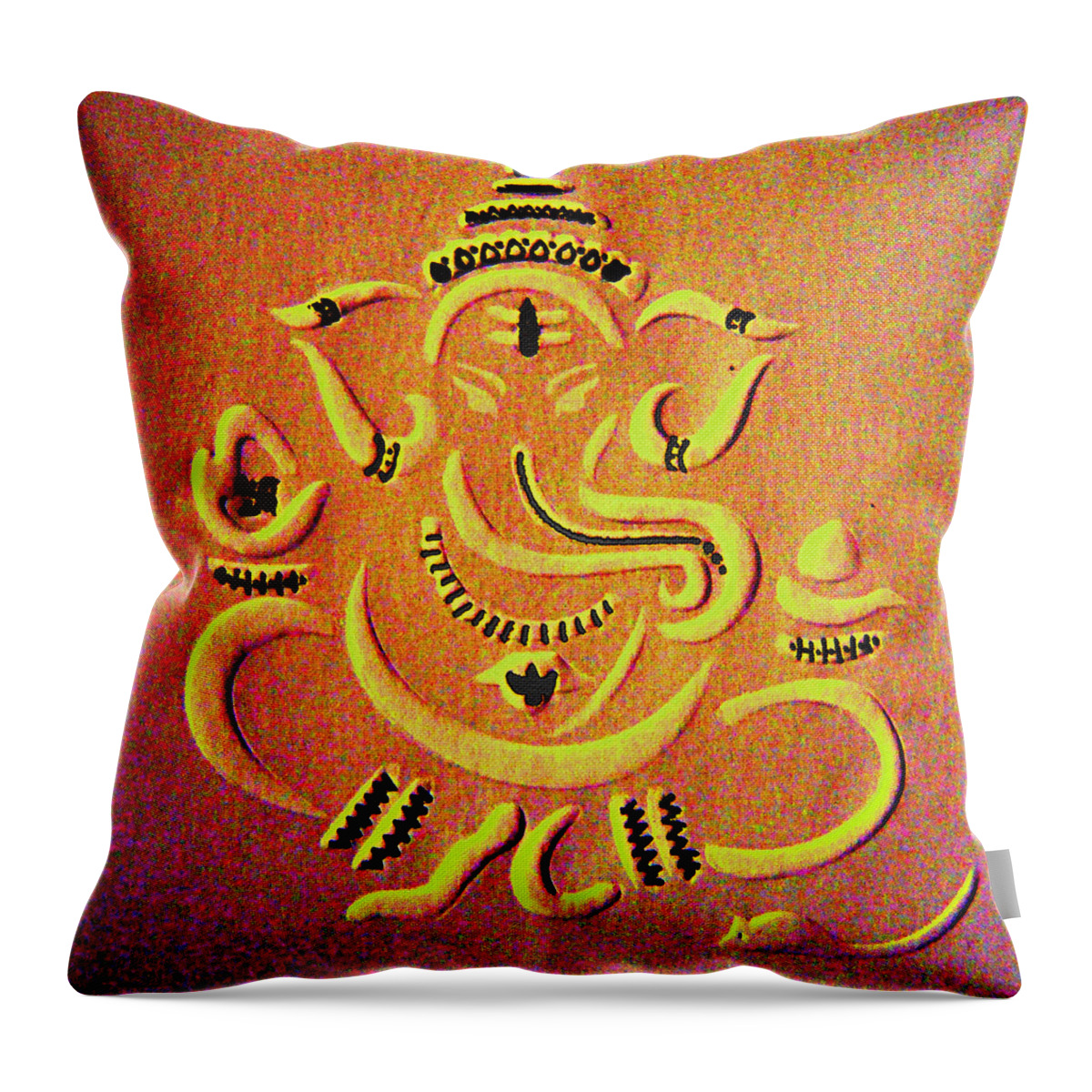 Ganesha Throw Pillow featuring the painting Ganesha Pietyz by Piety Dsilva