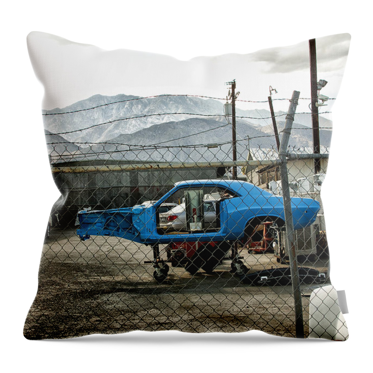 Palm Springs Throw Pillow featuring the photograph GARAGE DAYS Palm Springs CA by William Dey