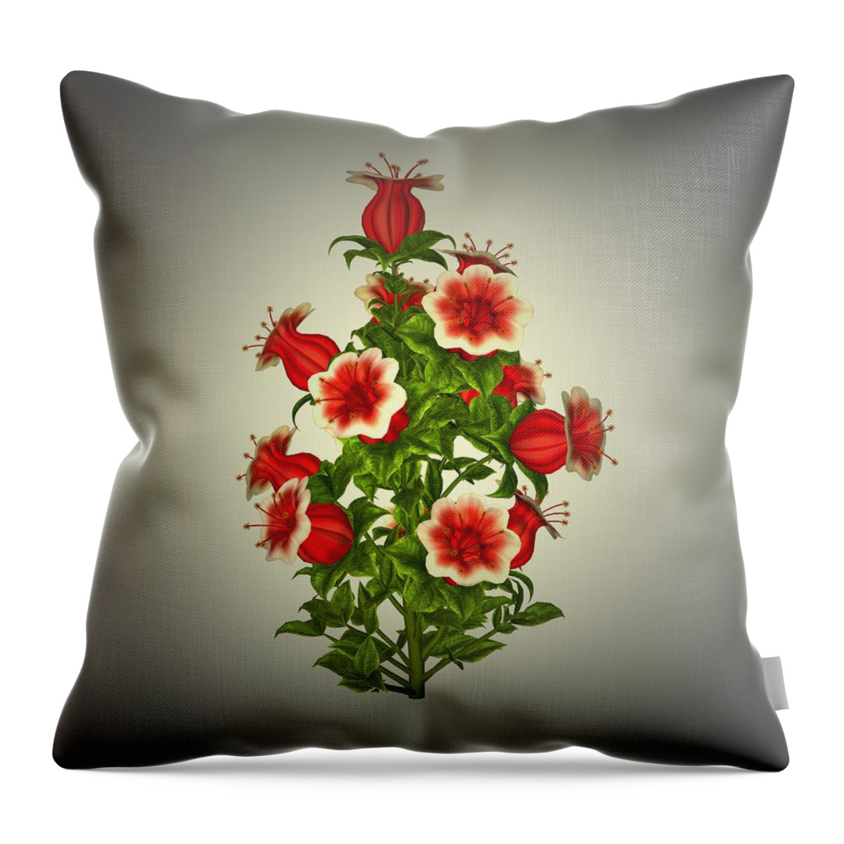 Garden Throw Pillow featuring the painting Garden Flowers 8 by Movie Poster Prints