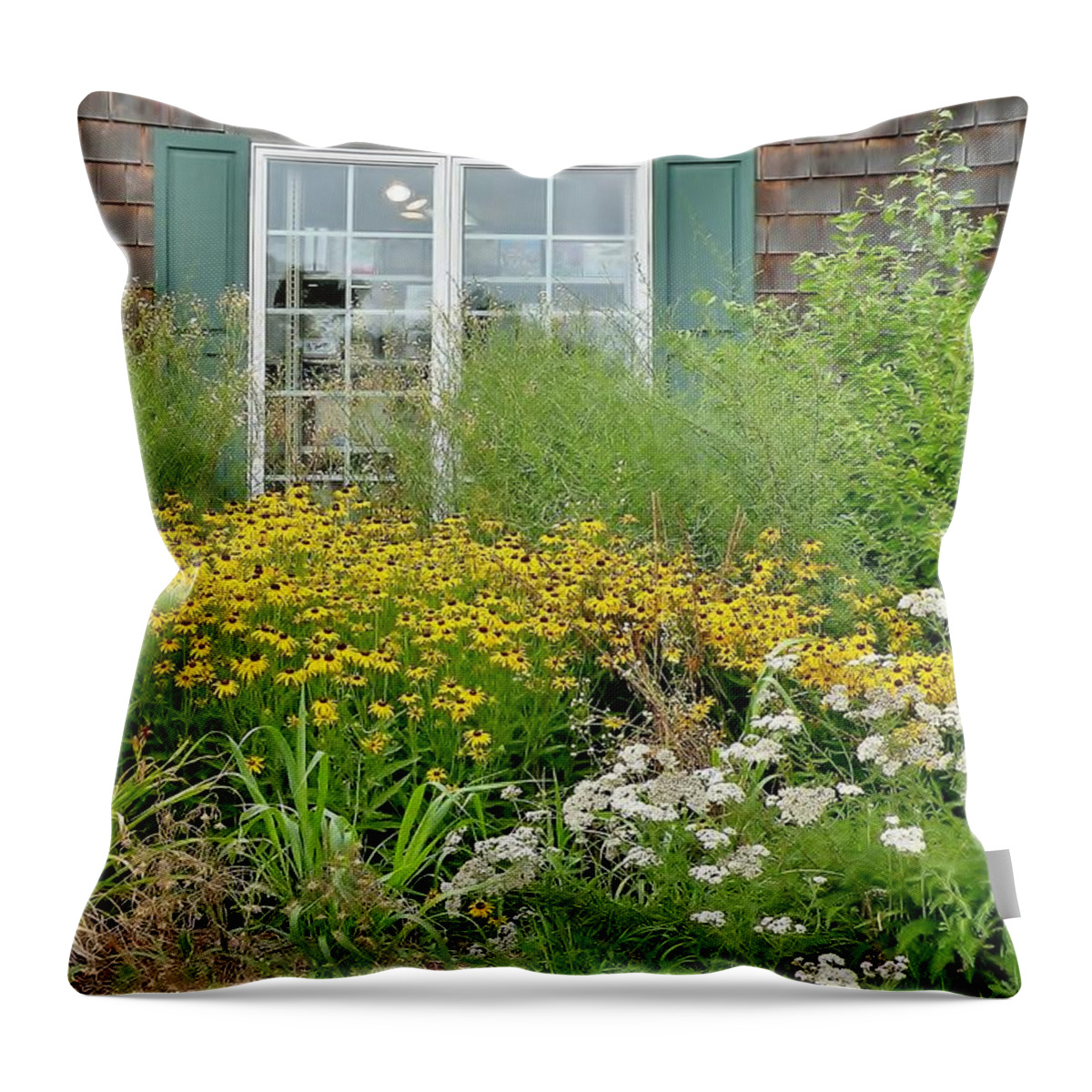 Floral Throw Pillow featuring the photograph Gardens at the Good Earth Market by Kim Bemis