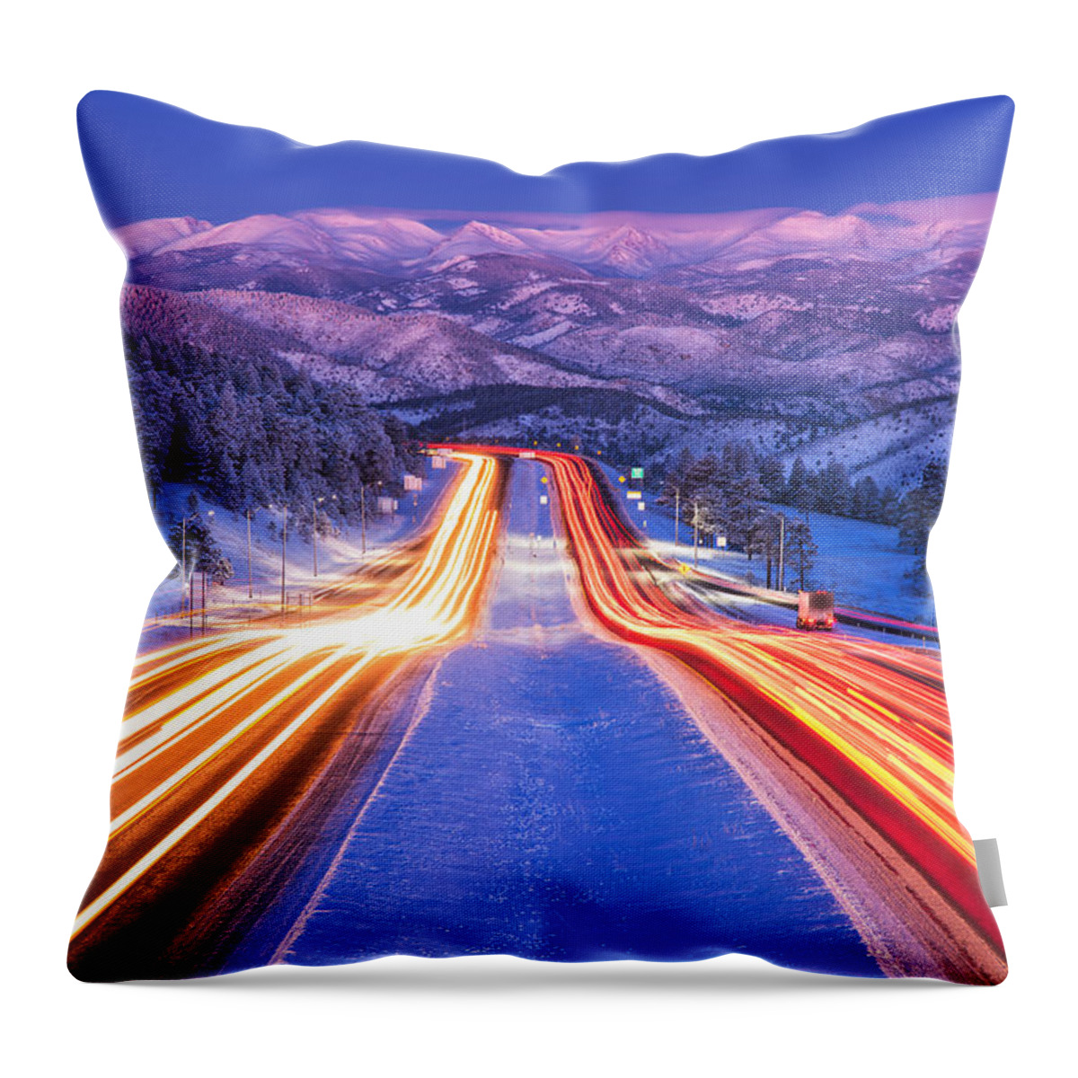 Snow Throw Pillow featuring the photograph Gateway to the Rockies by Darren White