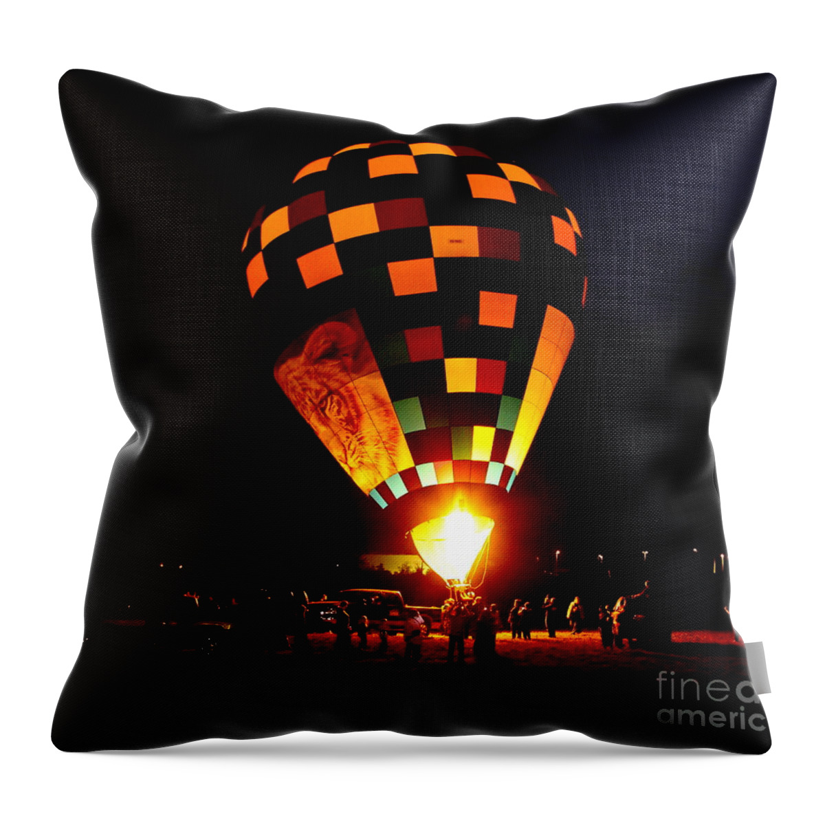 Balloon Throw Pillow featuring the photograph Gathering For Night Glow by Robert Frederick