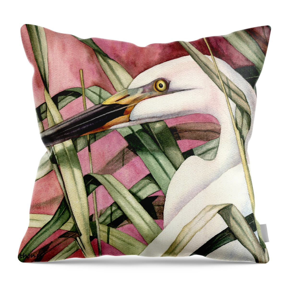 Watercolor Throw Pillow featuring the painting Gentle Breeze by Lyse Anthony