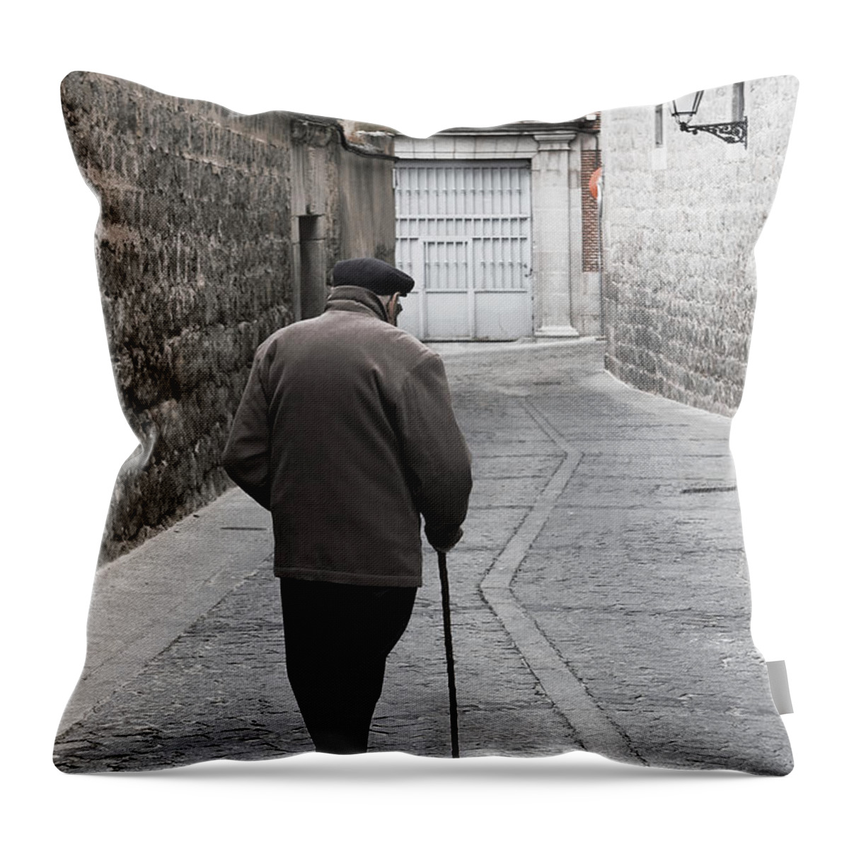 Cathedral Throw Pillow featuring the photograph Gentleman of Avila by Lorraine Devon Wilke