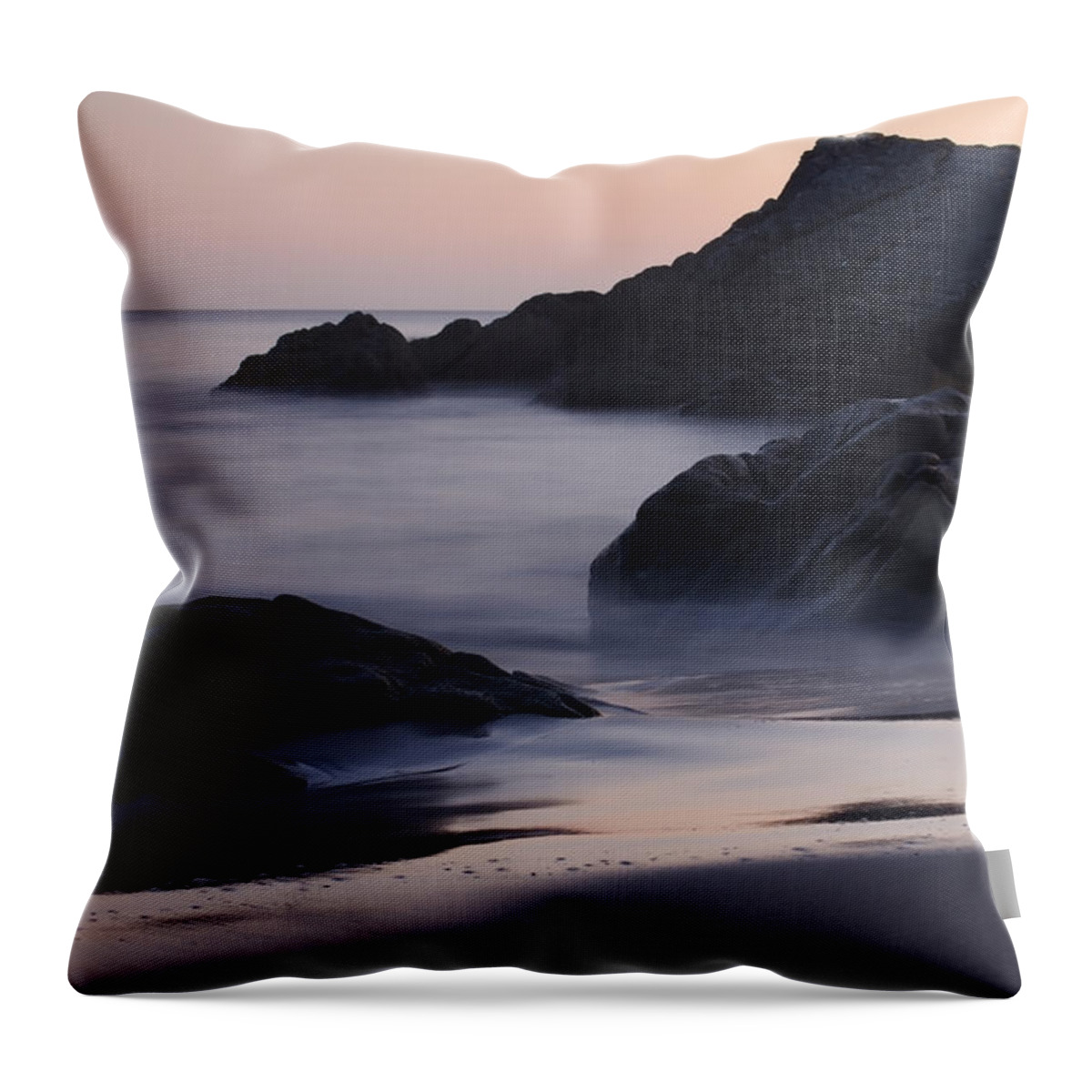 Brookings Throw Pillow featuring the photograph Gently over the Rocks by Don Schwartz