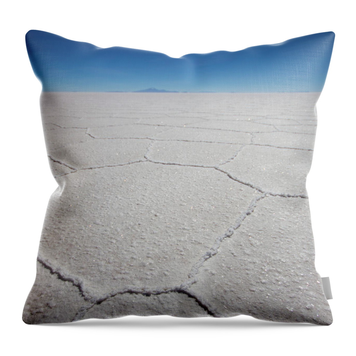 Tranquility Throw Pillow featuring the photograph Geometric Shapes In Salt Flat by Universal Stopping Point Photography
