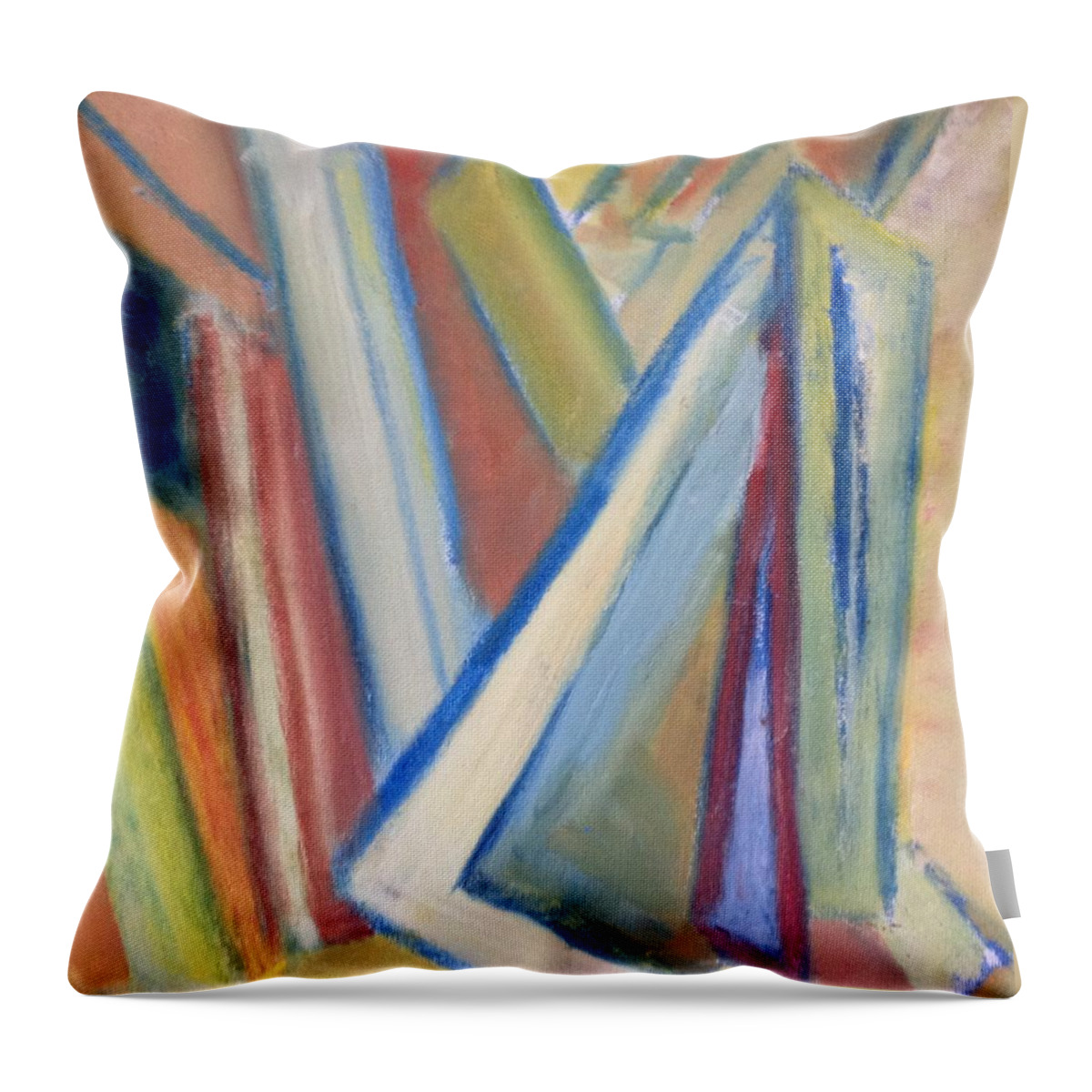 Abstract Throw Pillow featuring the painting Geometric Tension Series V1 by Patricia Cleasby