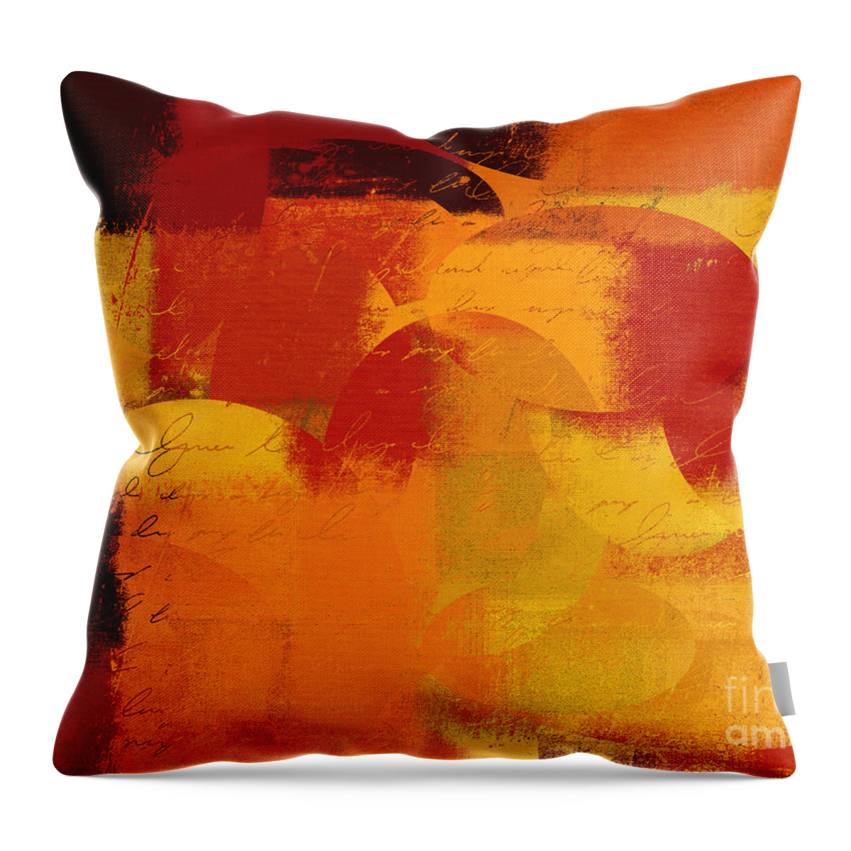 Orange Throw Pillow featuring the digital art Geomix 05 - 01at01b by Variance Collections