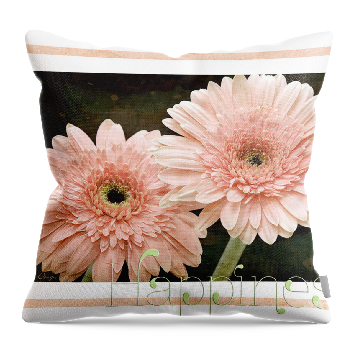 Gerber Throw Pillow featuring the photograph Gerber Daisy Happiness 5 by Andee Design
