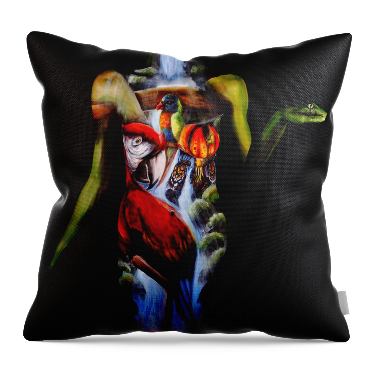 Fine Art Body Paint Throw Pillow featuring the photograph Getaway by Angela Rene Roberts and Cully Firmin