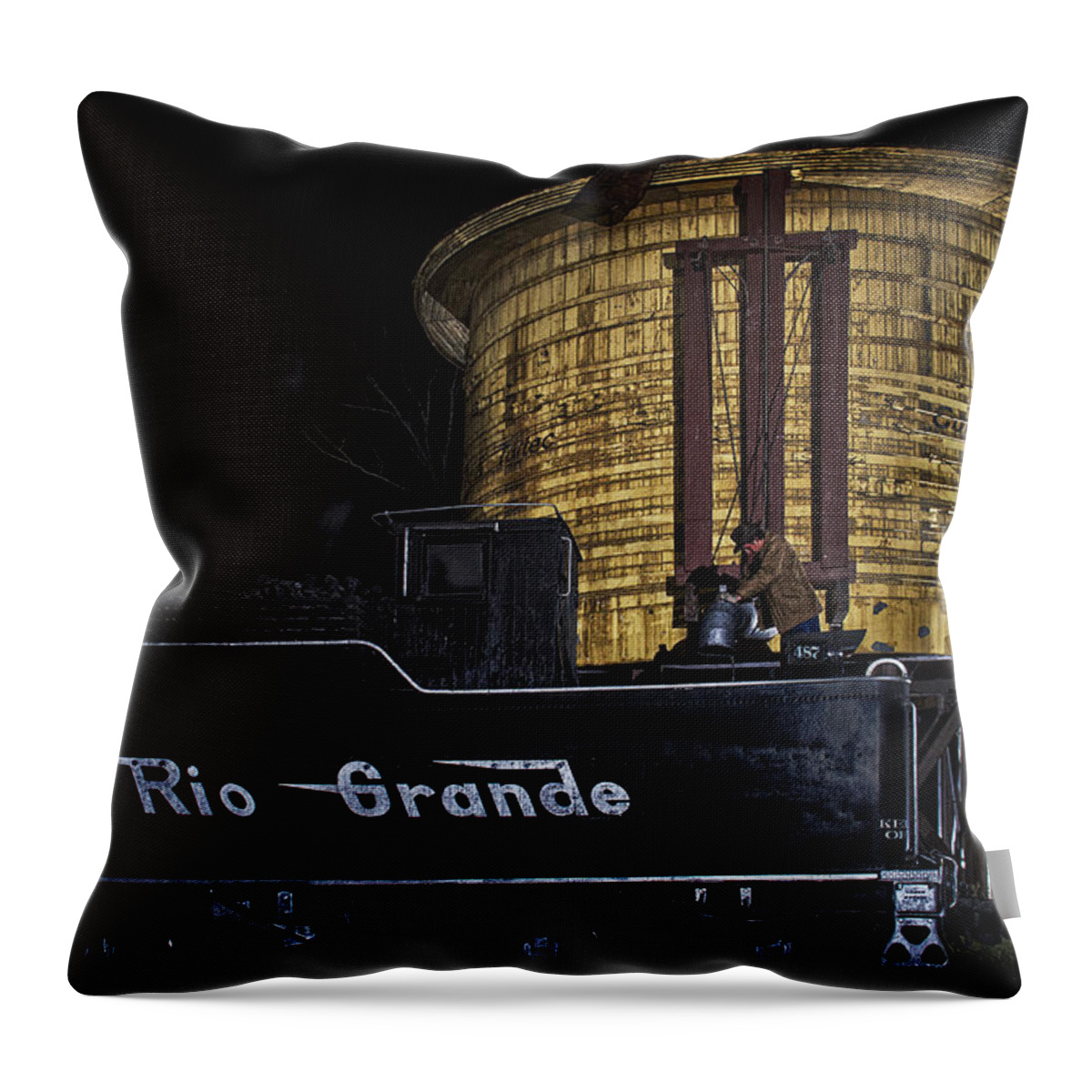 Train Throw Pillow featuring the photograph Getting Water by Priscilla Burgers