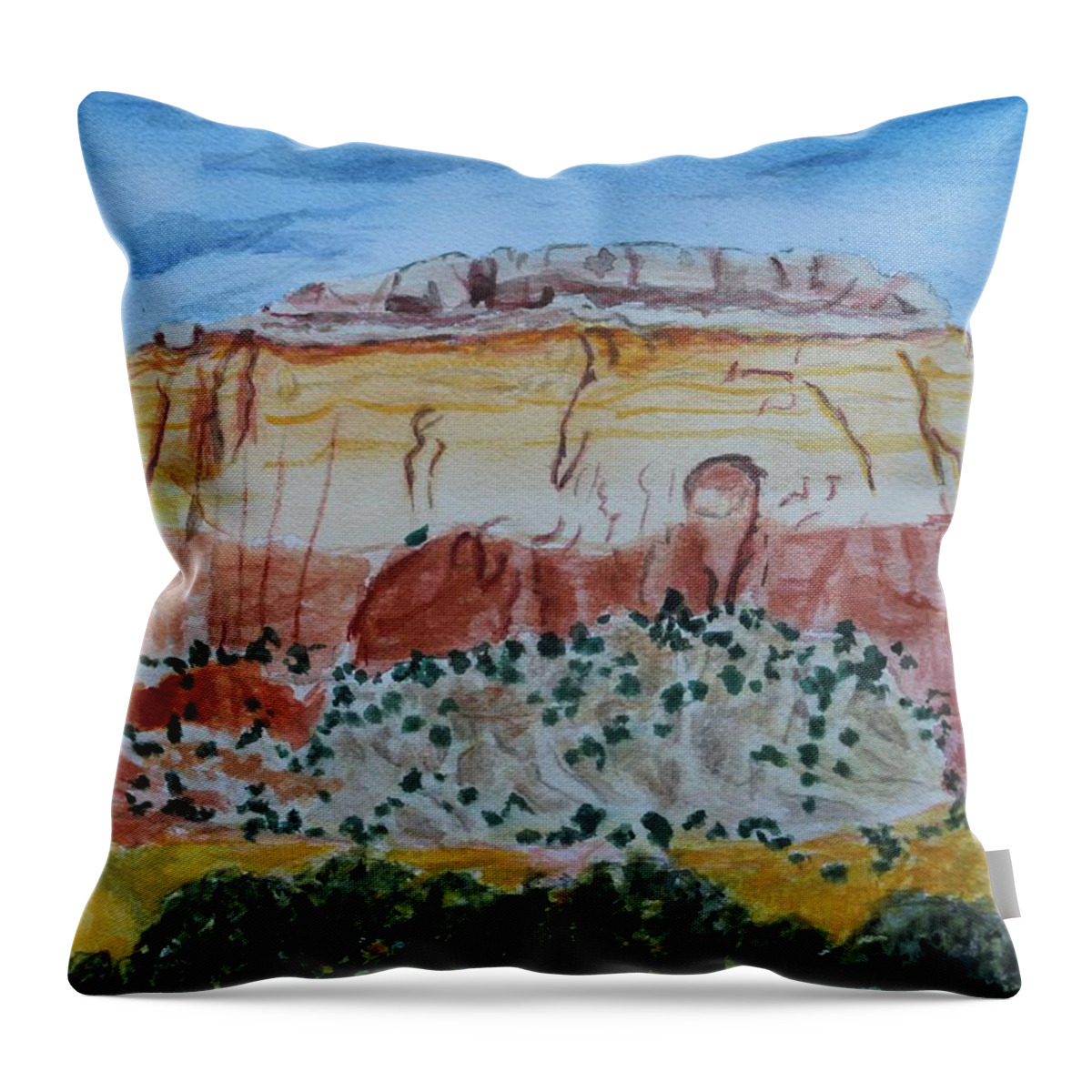 Ghost Ranch Throw Pillow featuring the painting Ghost Ranch by Vera Smith