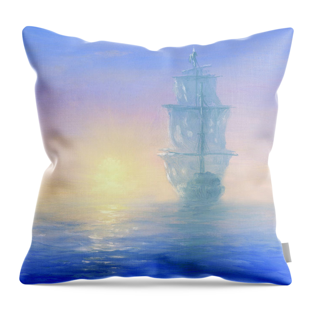 Art Throw Pillow featuring the digital art Ghost Ship by Pobytov