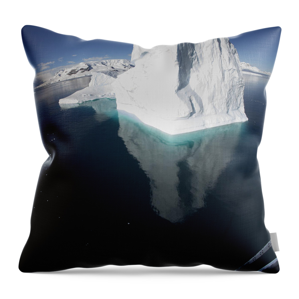 Feb0514 Throw Pillow featuring the photograph Giant Iceberg From The Crows Nest by Matthias Breiter