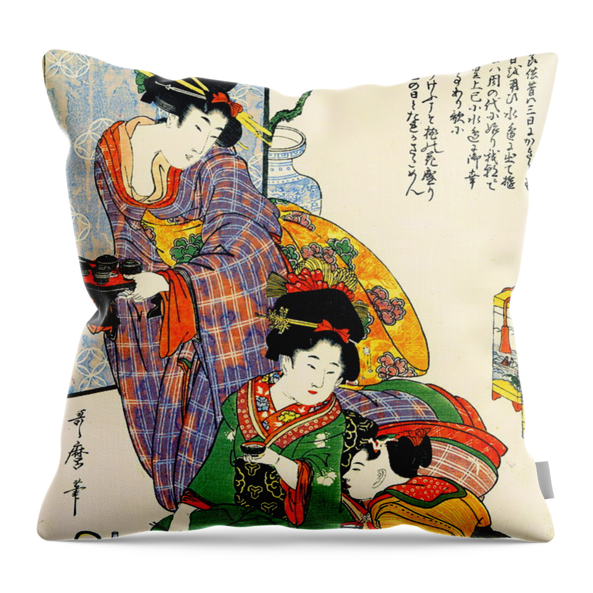 Girl's Festival 1801 Throw Pillow featuring the photograph Girl's Festival 1801 by Padre Art