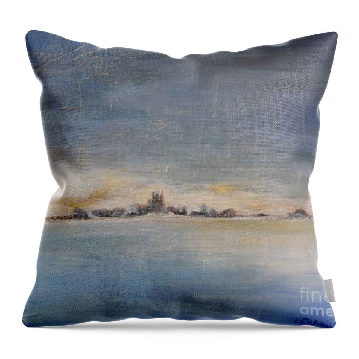Landscape Throw Pillow featuring the painting Glacial Perspective by Lori Jacobus-Crawford