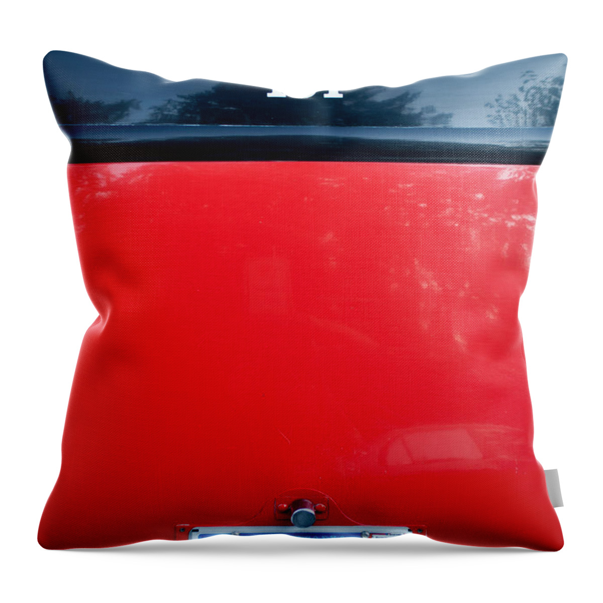 101 Throw Pillow featuring the photograph Glacier Red Jammer 101 by Bruce Gourley