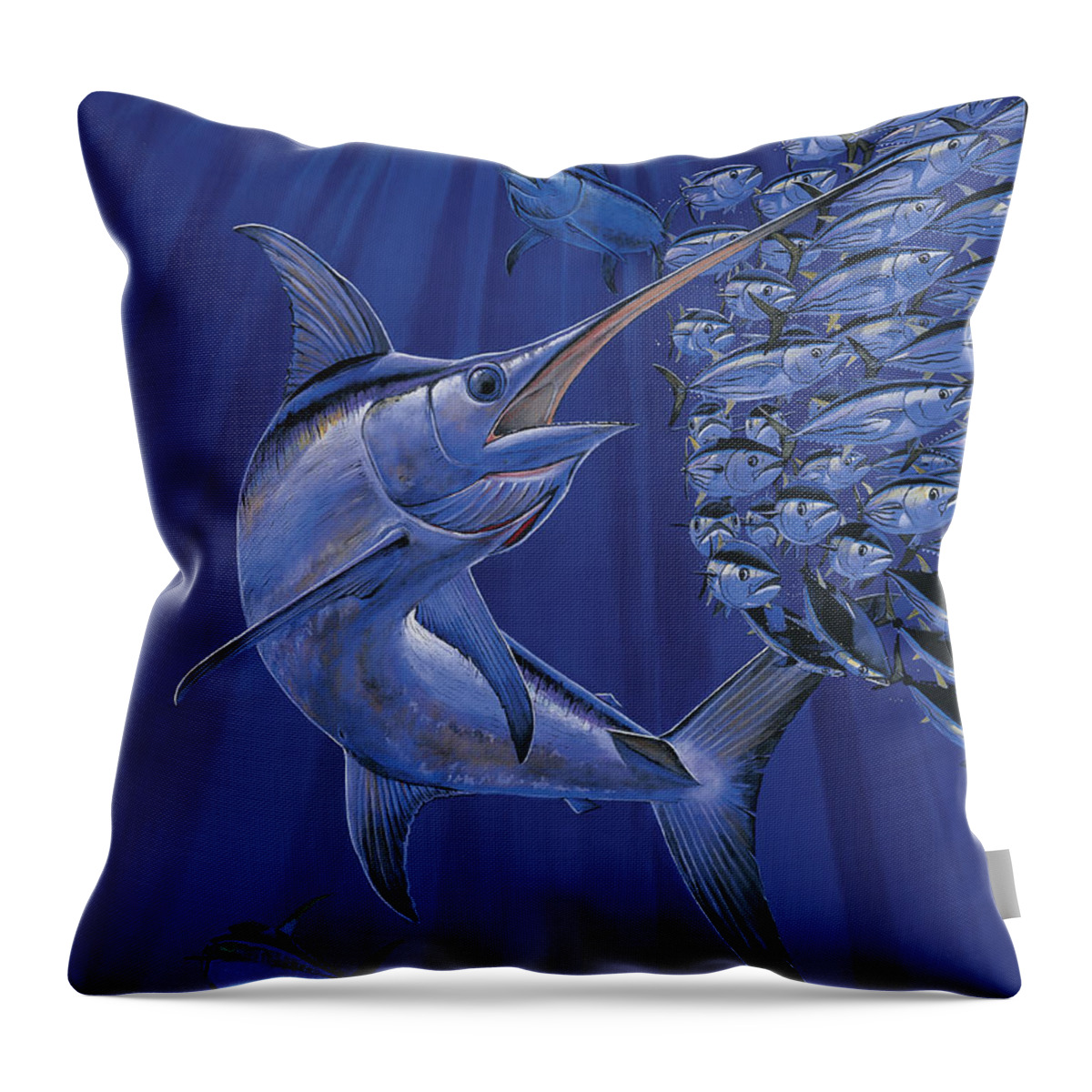 Swordfish Throw Pillow featuring the painting Gladiator Off0080 by Carey Chen