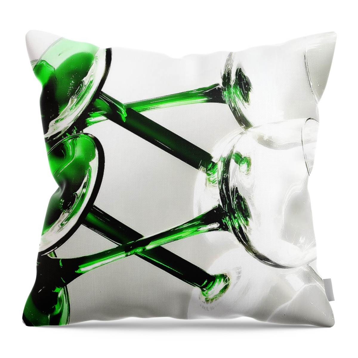 Glass Glassware Throw Pillow featuring the photograph Glass Glow by Camille Lopez