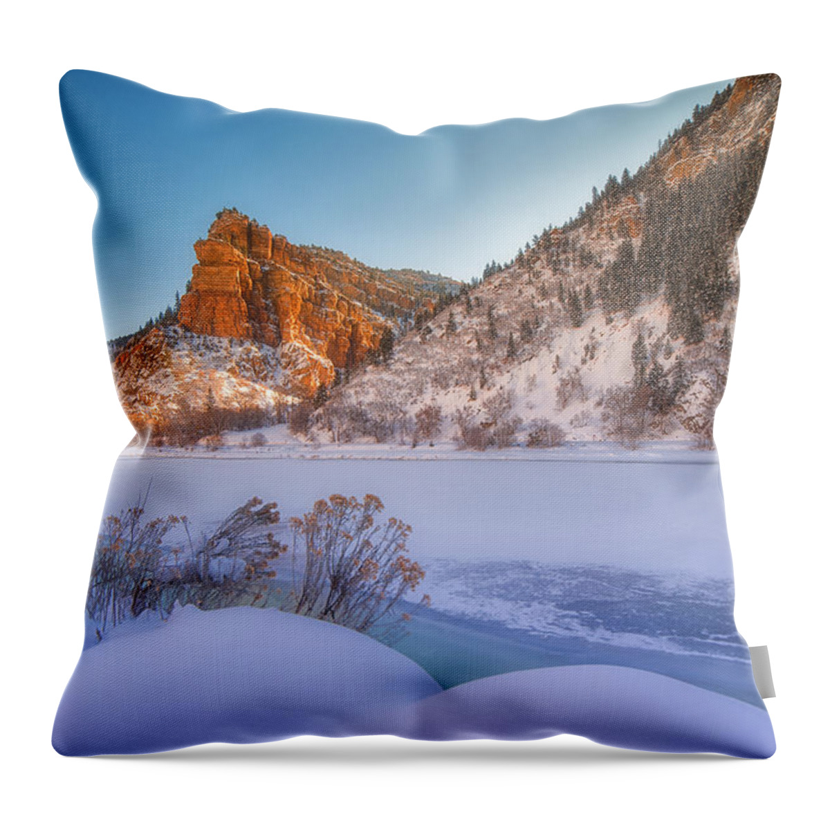 Landscape Throw Pillow featuring the photograph Glenwood Springs Morning by Darren White