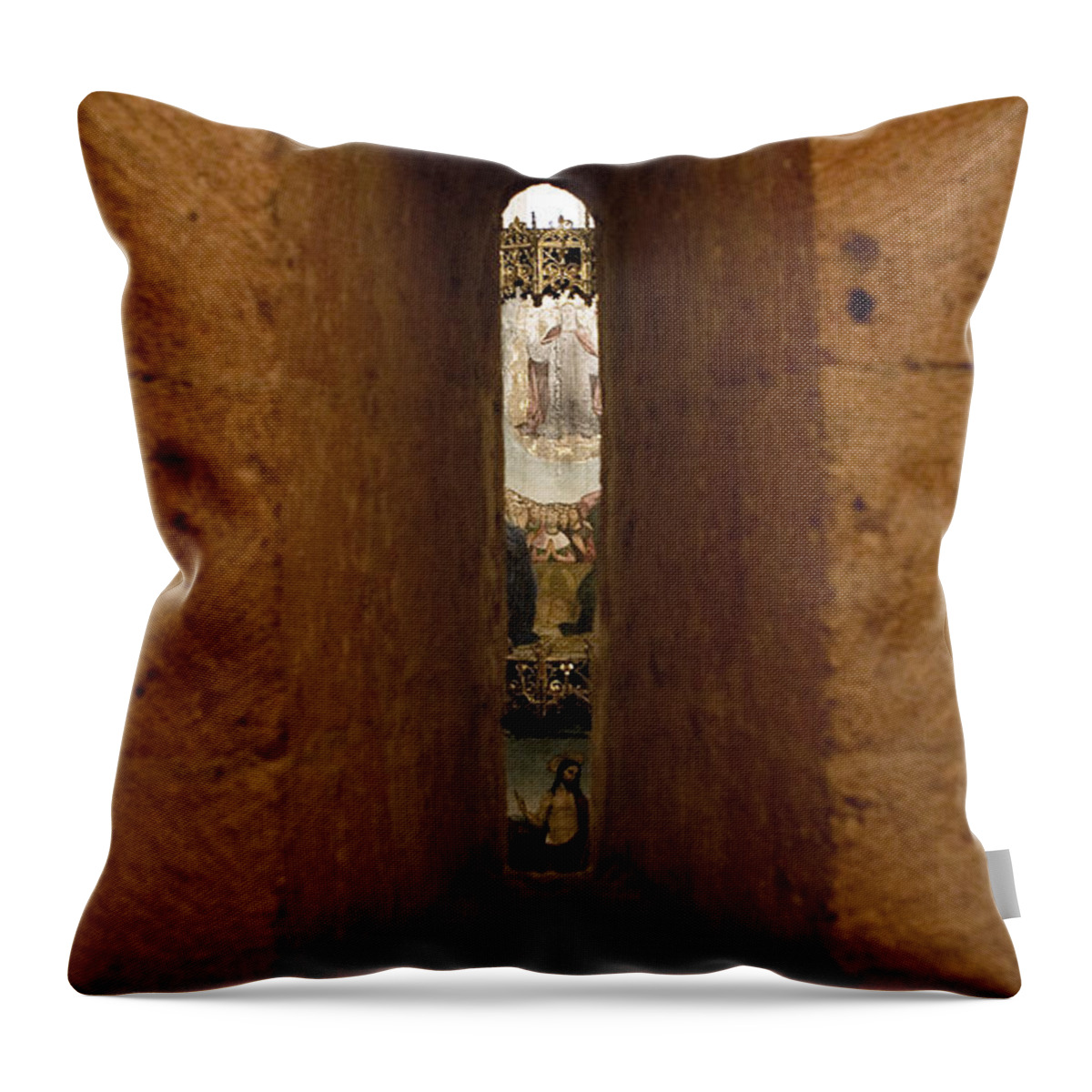 Suckling Pig Throw Pillow featuring the photograph Glimpse of An Altar by Lorraine Devon Wilke
