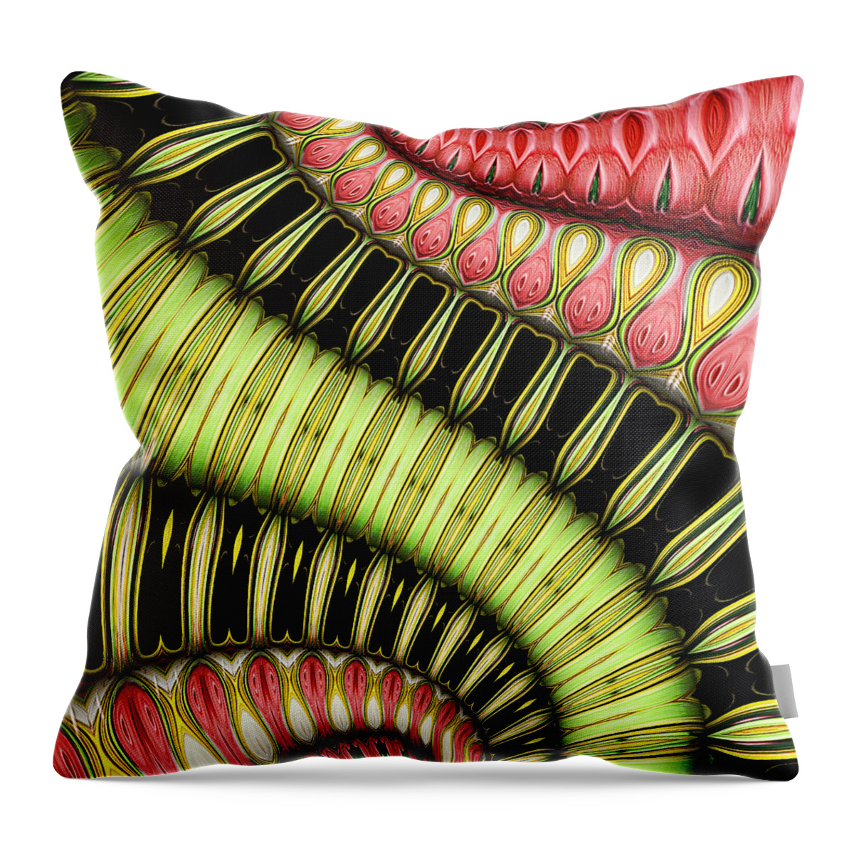 Patterns Throw Pillow featuring the digital art Glissando by Wendy J St Christopher