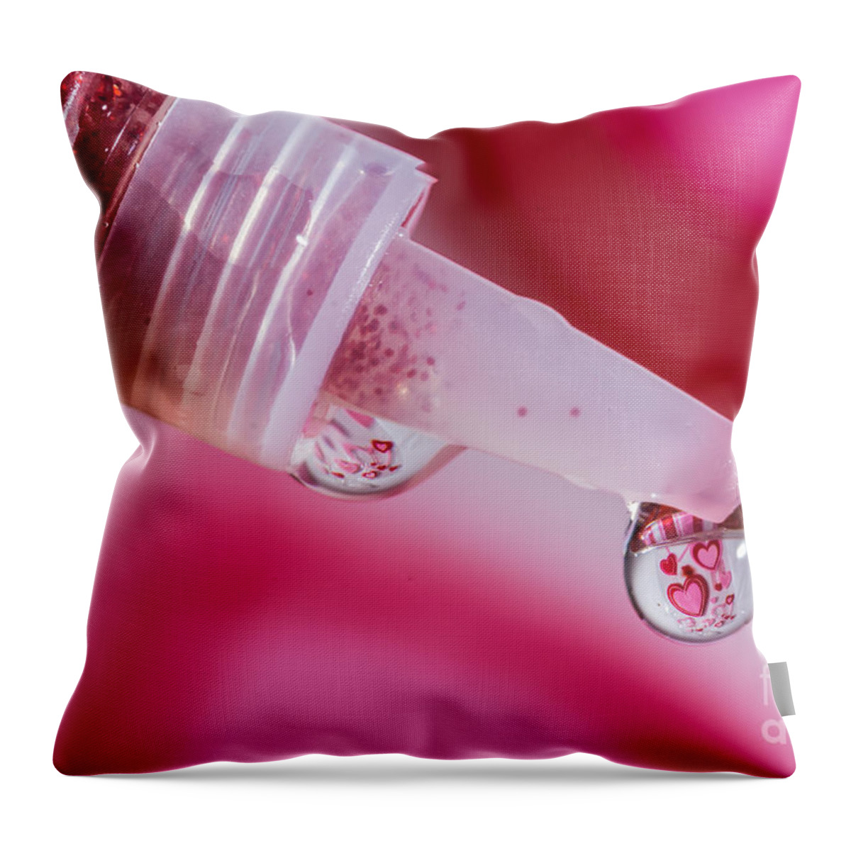 Water Drop Throw Pillow featuring the photograph Glitter Love Drop by Alissa Beth Photography