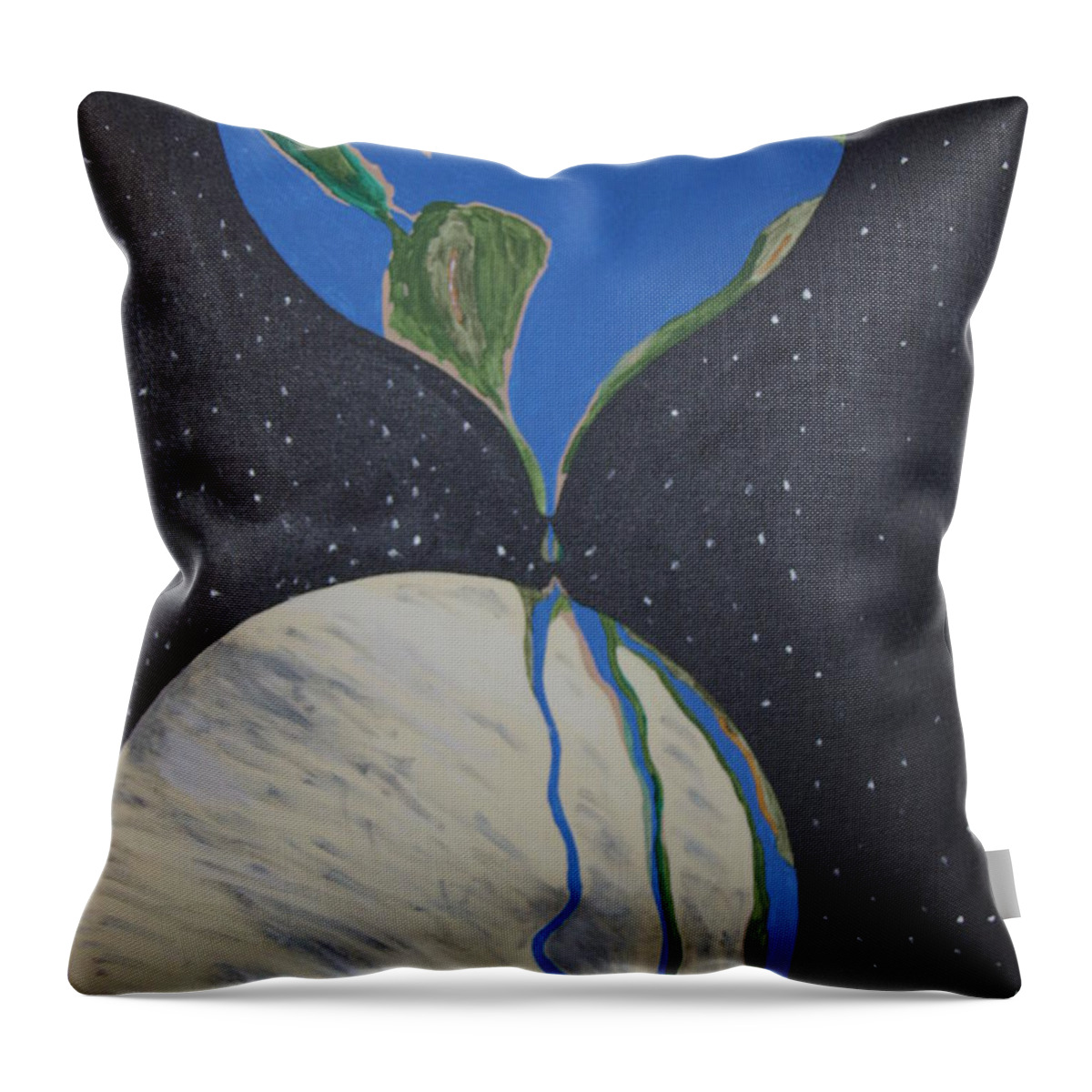 Enviromental Throw Pillow featuring the painting Global warming by Dean Stephens