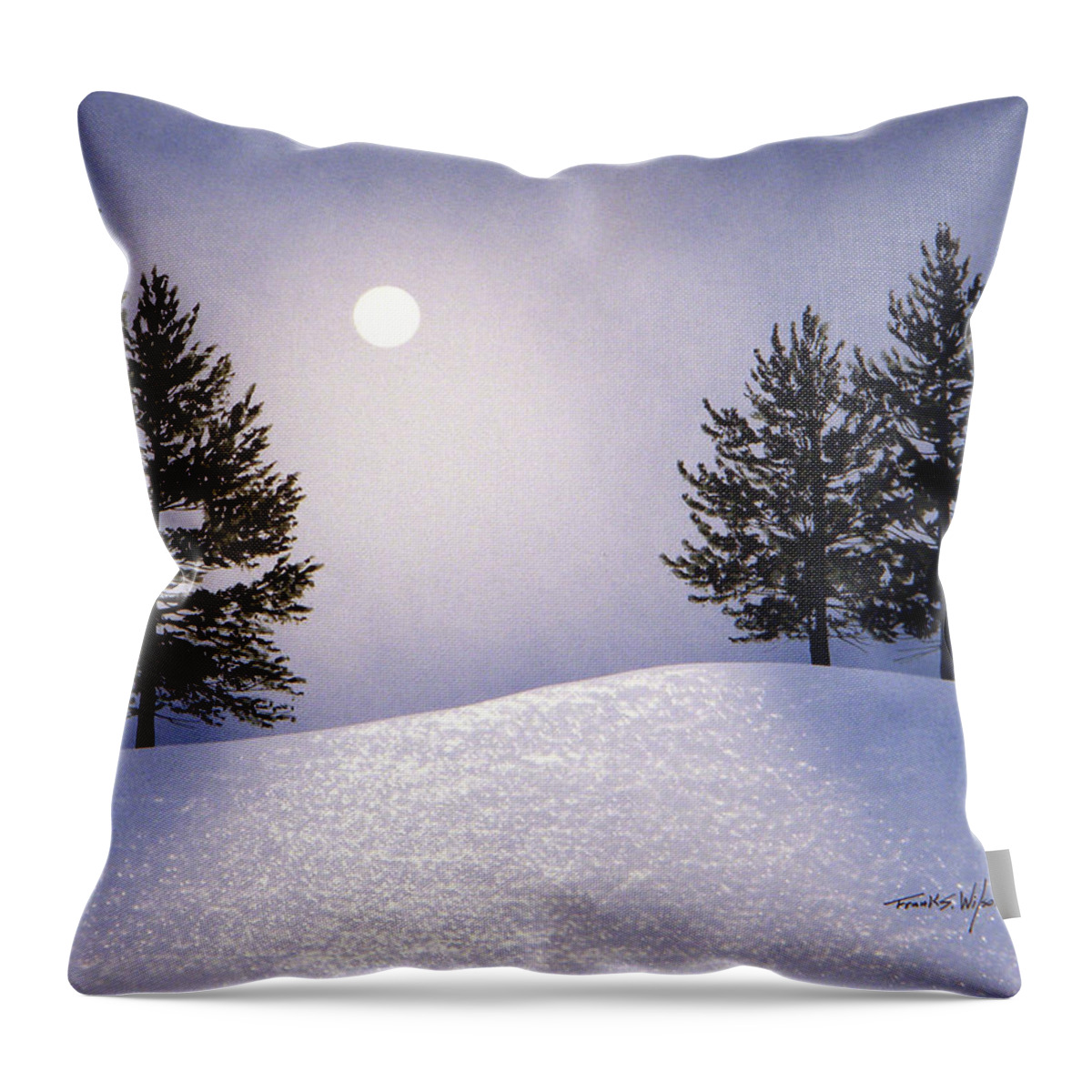 Mountains Throw Pillow featuring the painting Glorious Night by Frank Wilson