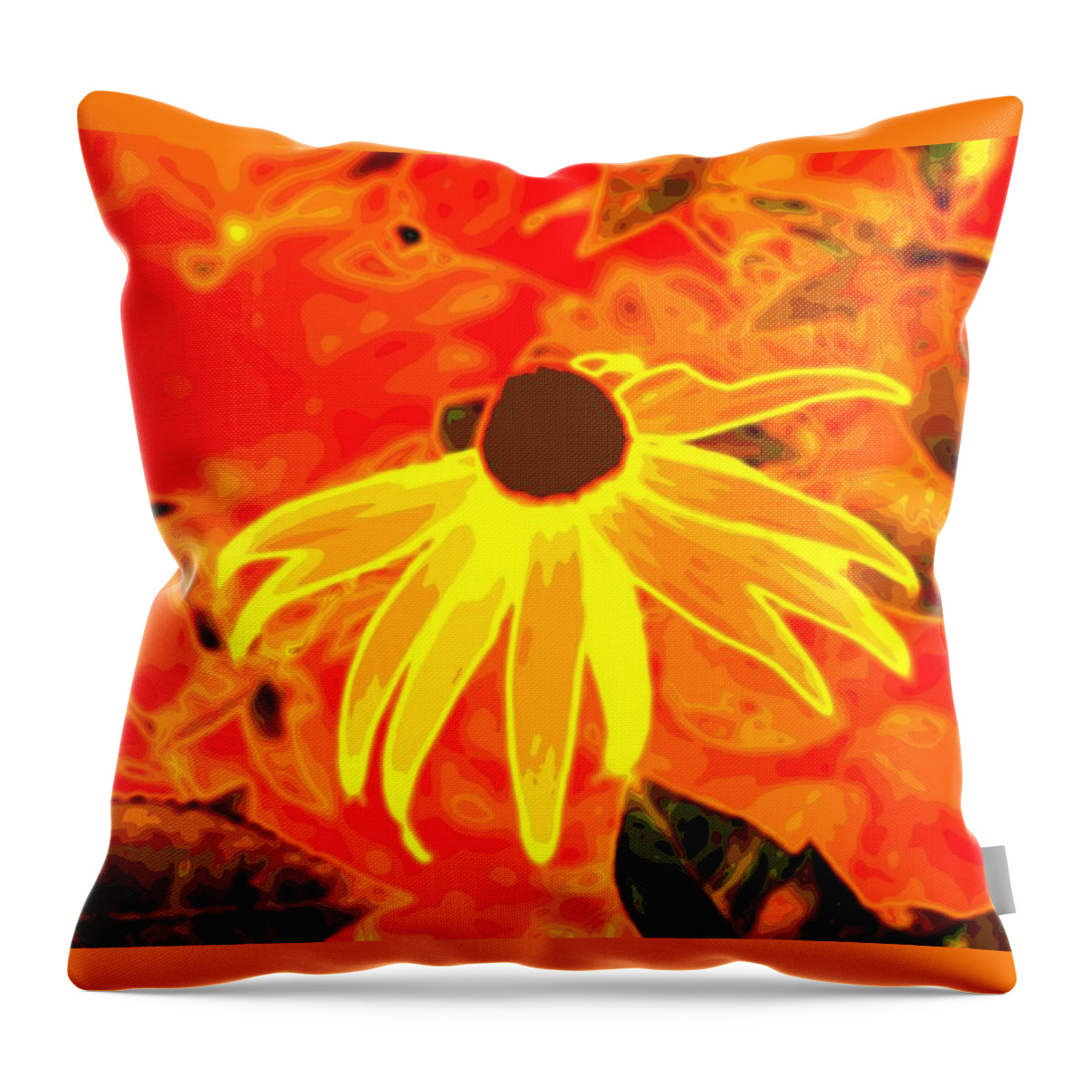 Black-eyed Susan Throw Pillow featuring the photograph Glowing Embers by Laureen Murtha Menzl