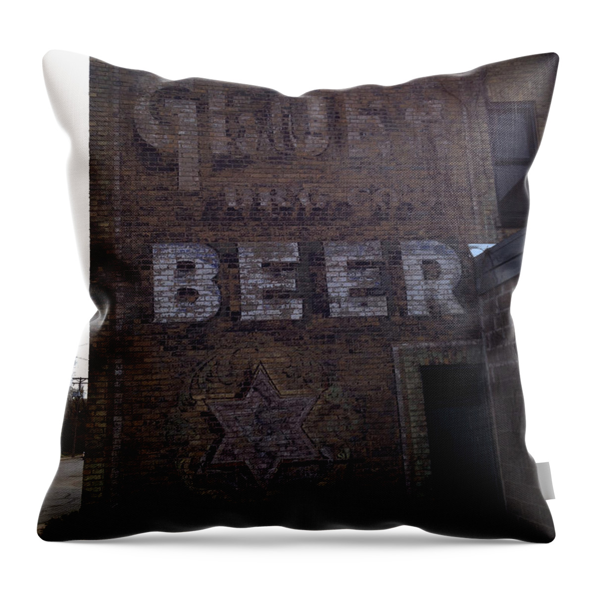 Beer Throw Pillow featuring the photograph Gluek Beer by Tim Nyberg