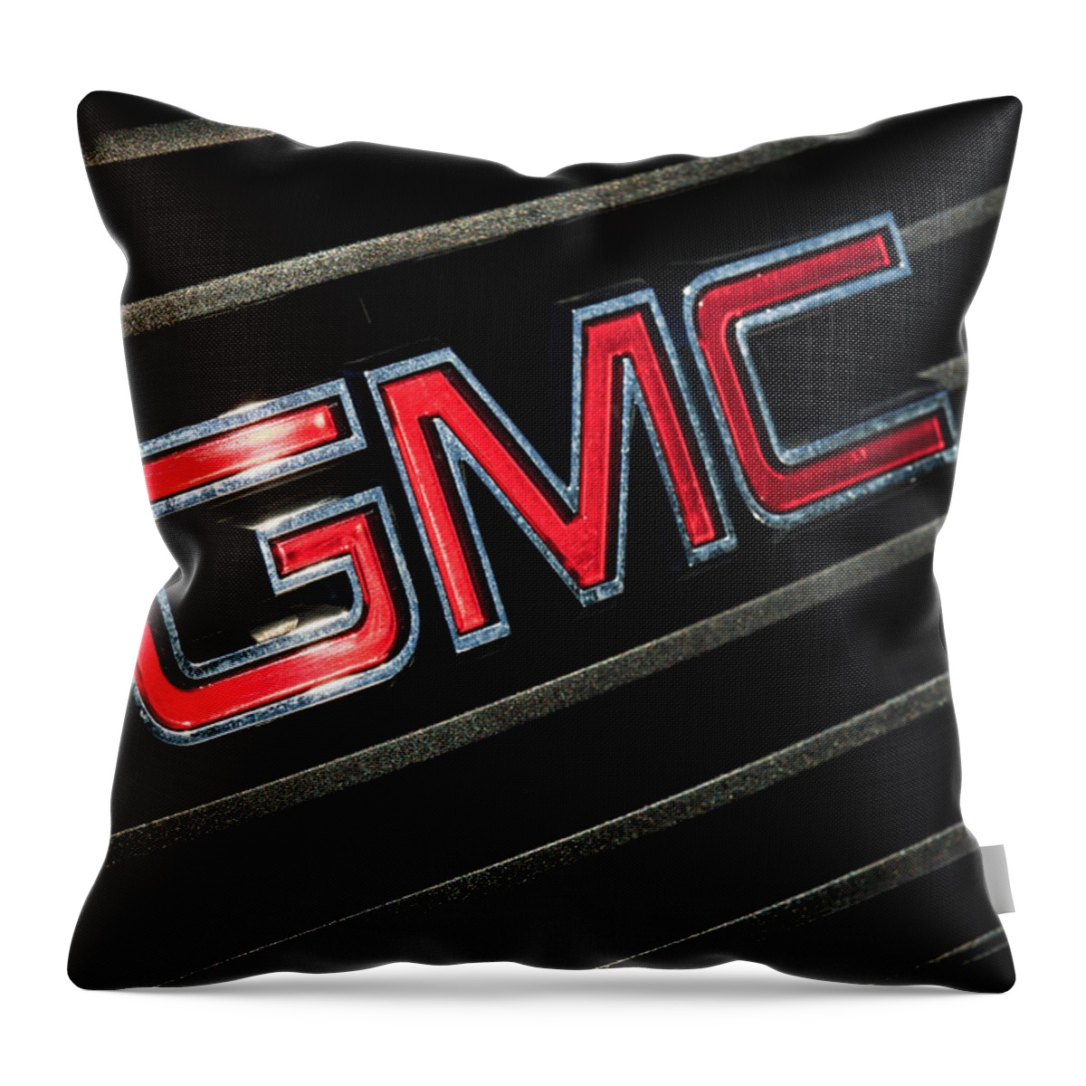 Gmc Emblem Throw Pillow featuring the photograph GMC Emblem - 1634c by Jill Reger