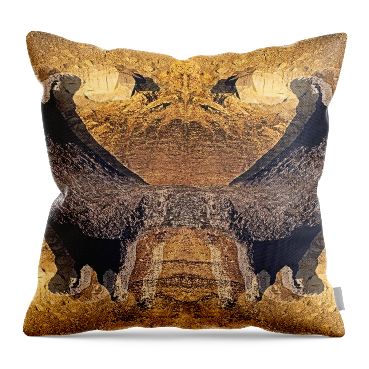 Rock Throne Throw Pillow featuring the digital art Gnome Rock Throne by Georgianne Giese