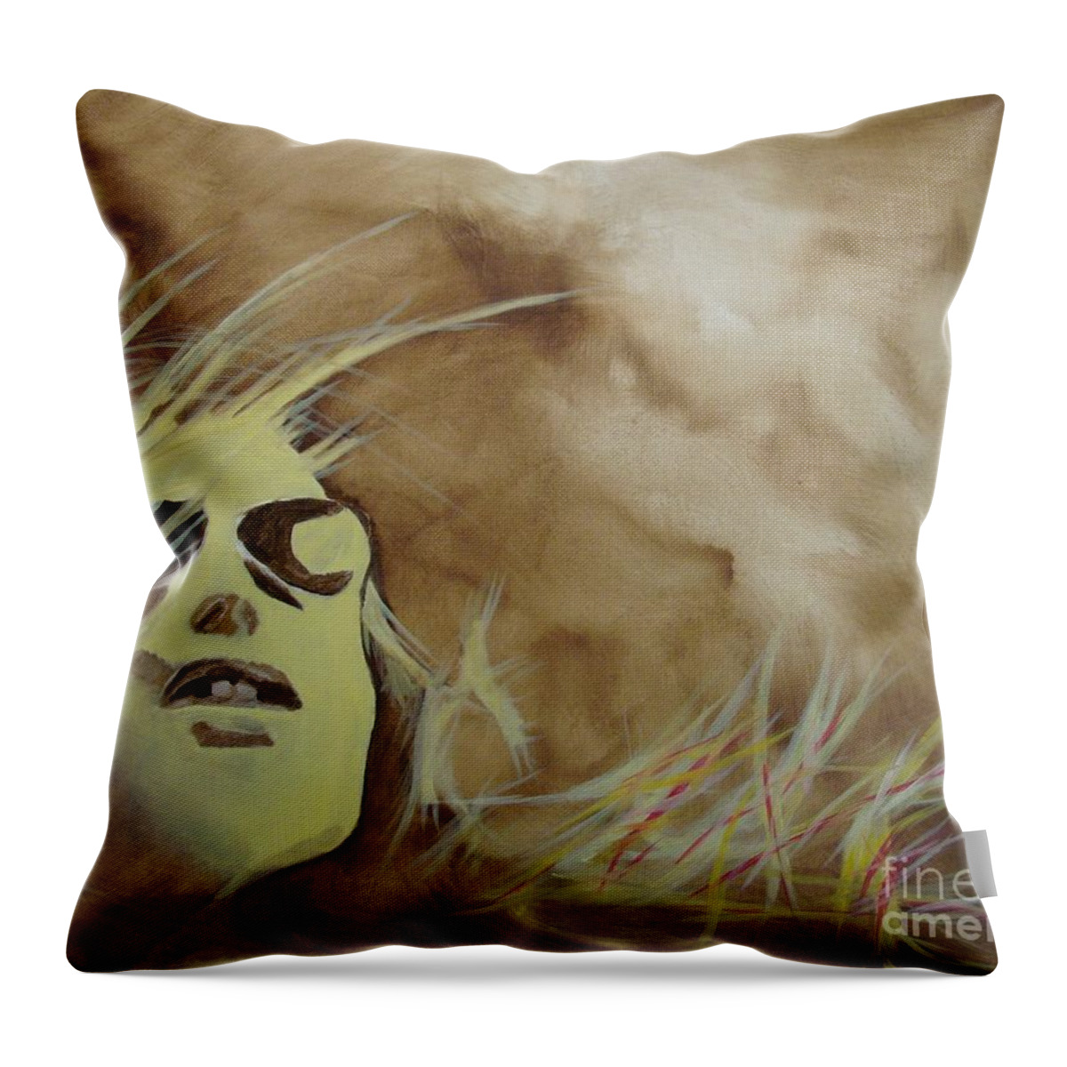 Abstract Throw Pillow featuring the painting Go Ahead by Stuart Engel
