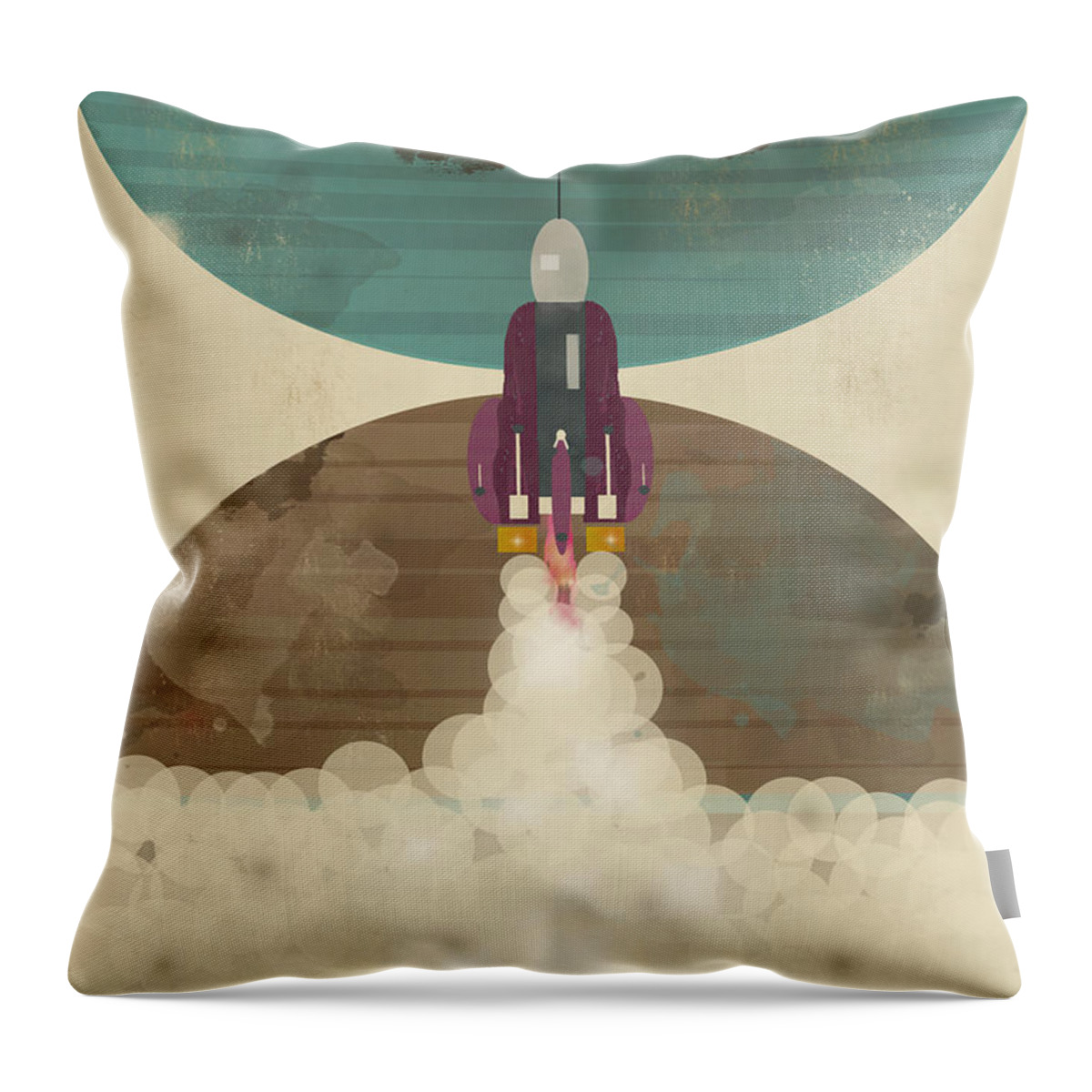 Rockets Throw Pillow featuring the painting Go Beyond by Bri Buckley