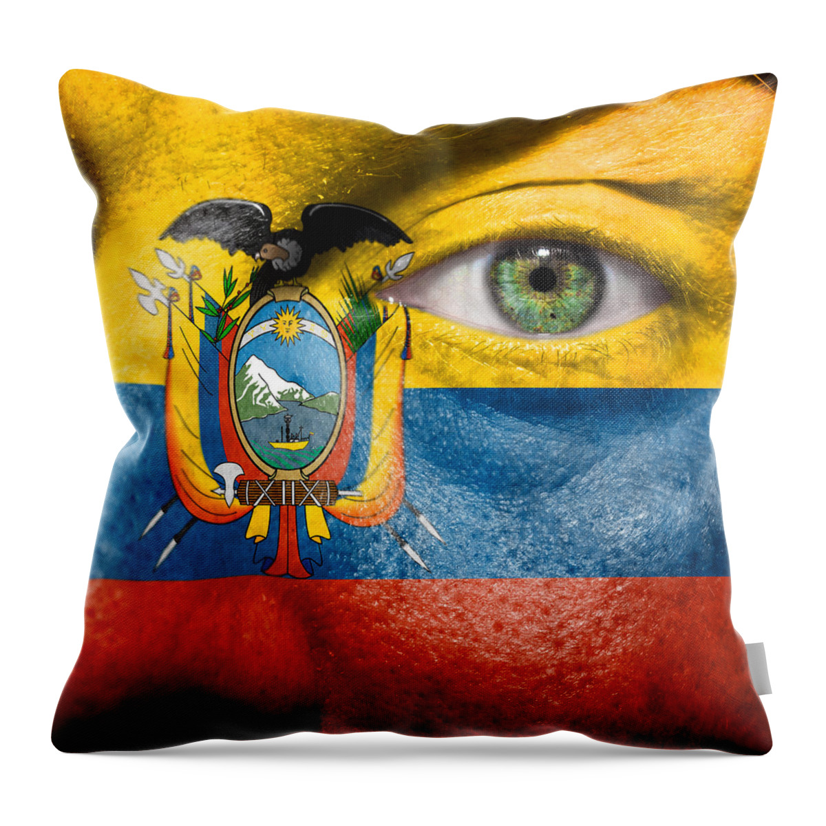 Art Throw Pillow featuring the photograph Go Ecuador by Semmick Photo